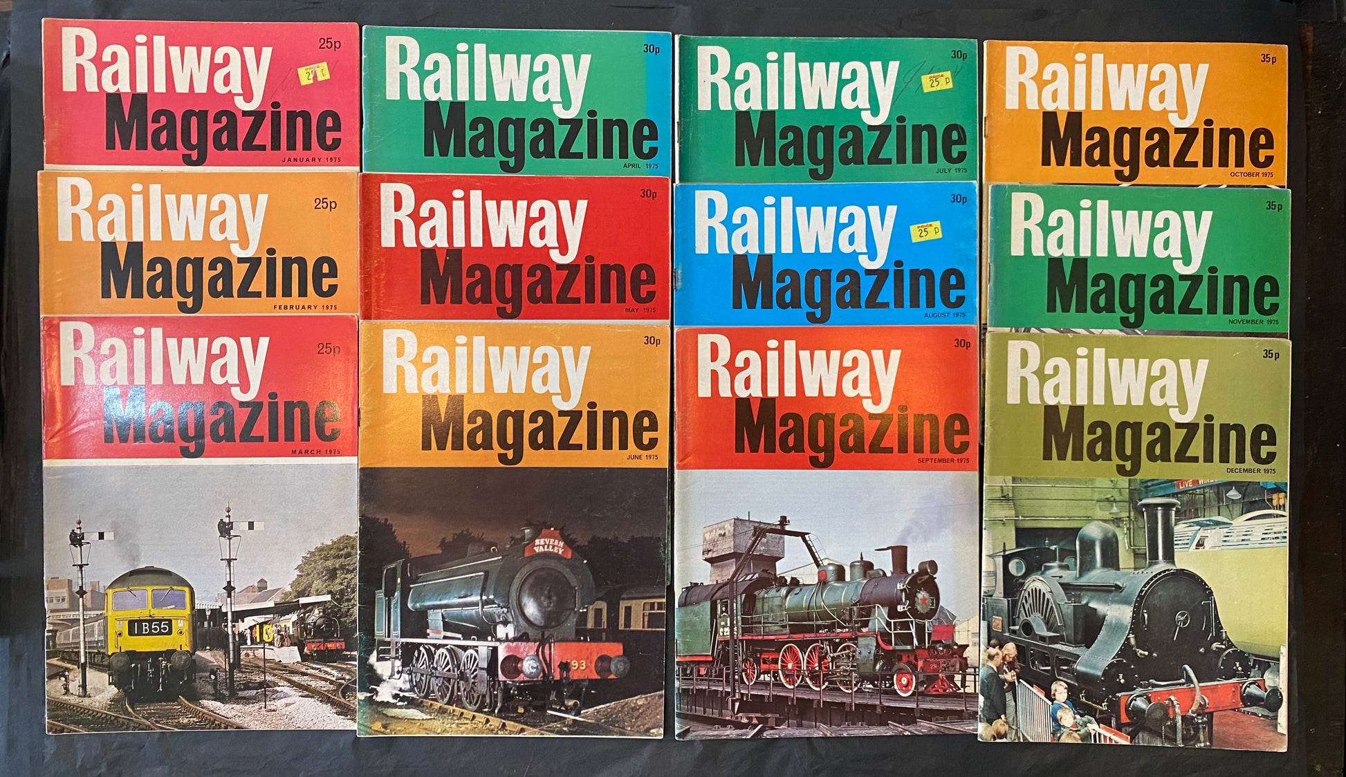 Vintage Railway magazine (full year 1975, 12 issues)