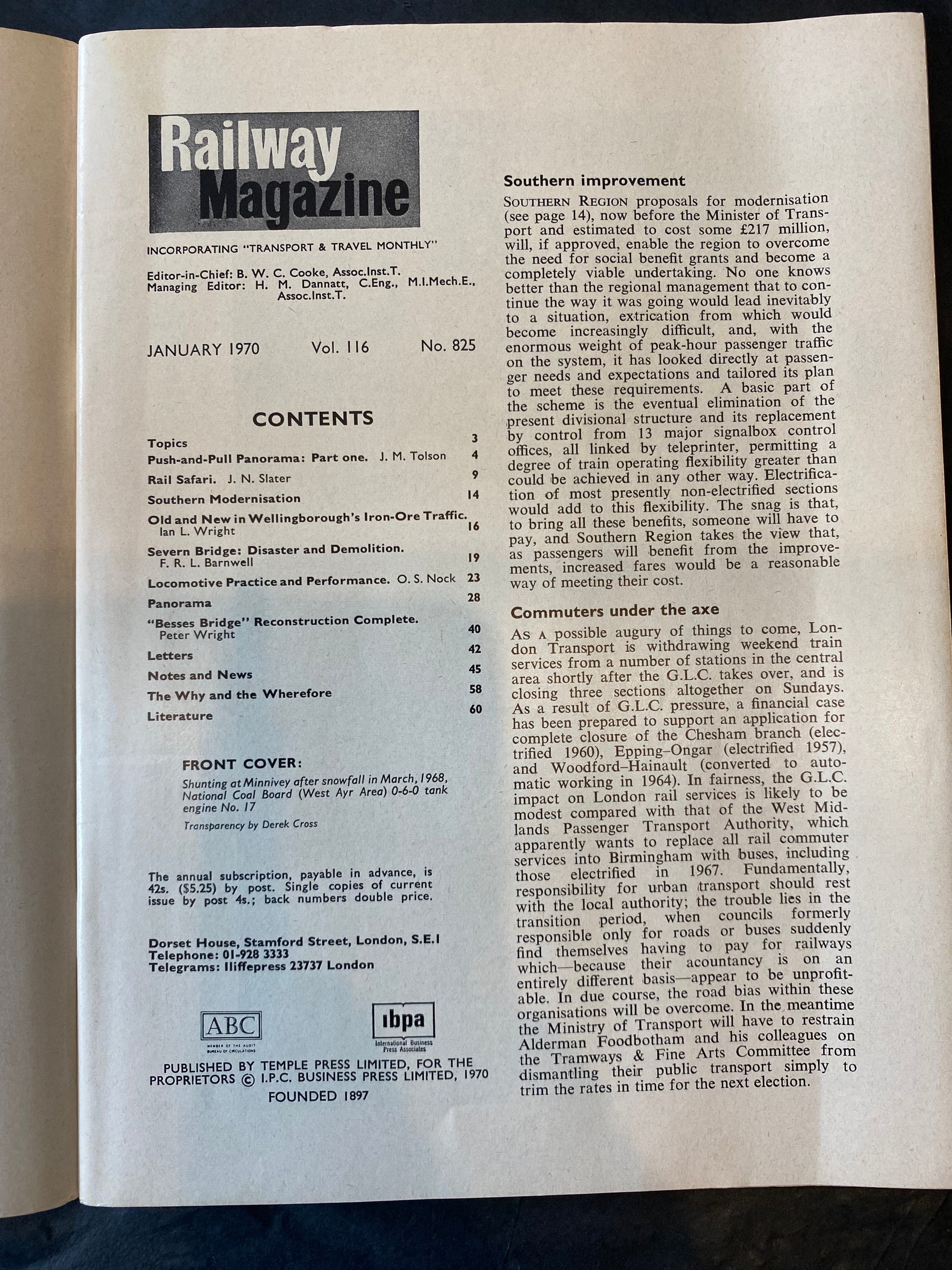 Vintage Railway magazine (full year 1970, 12 issues)