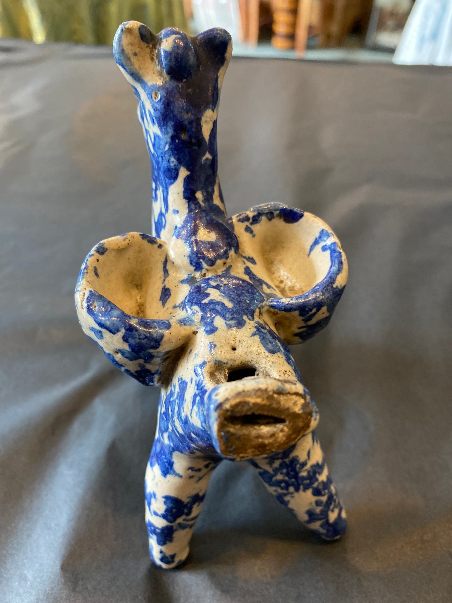 19th-century Staffordshire Spongeware Animal Whistles