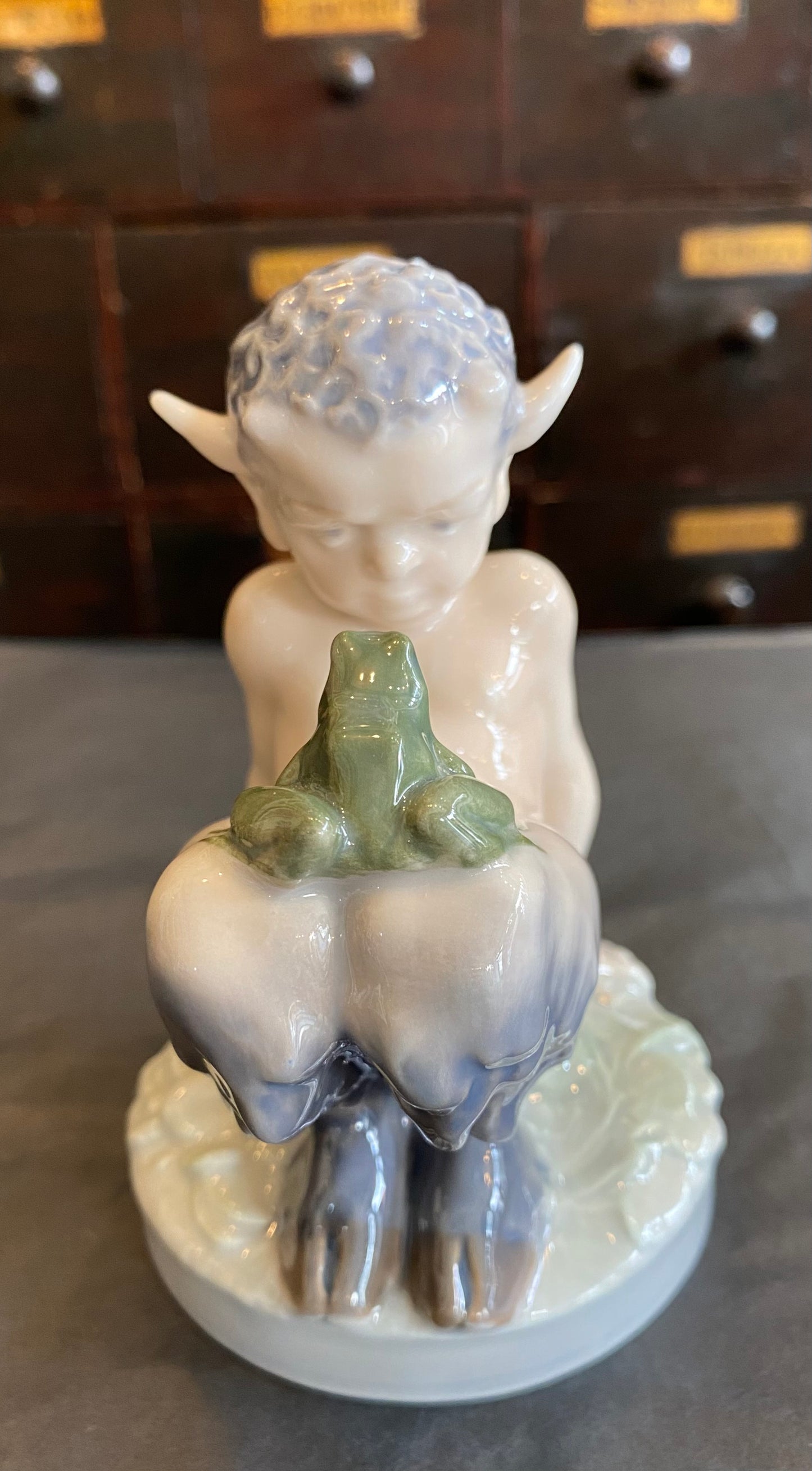 Royal Copenhagen Fawn and Frog Figurine