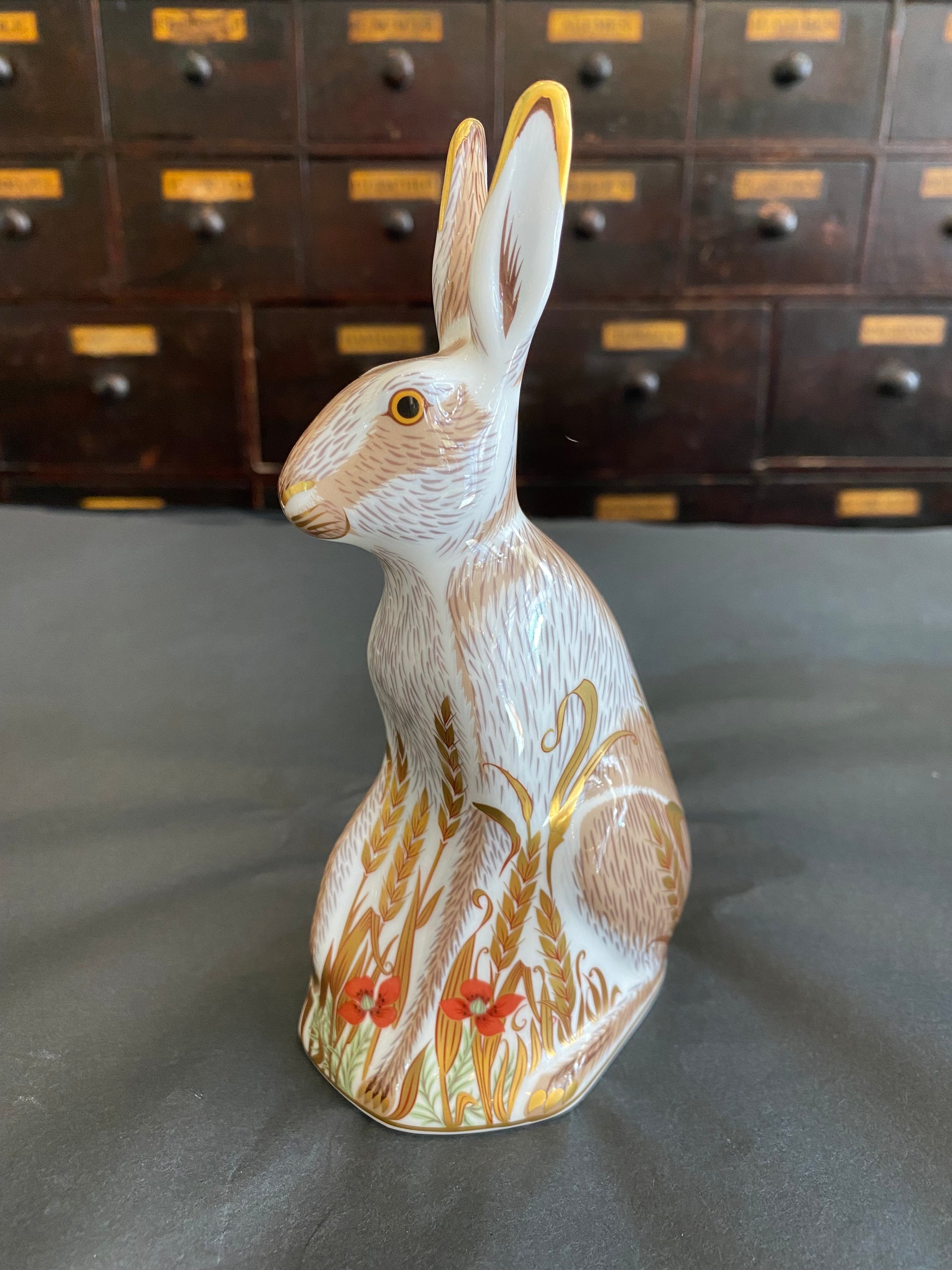 Royal Crown Derby Fine Bone China Mid-Winter Hare paperweight