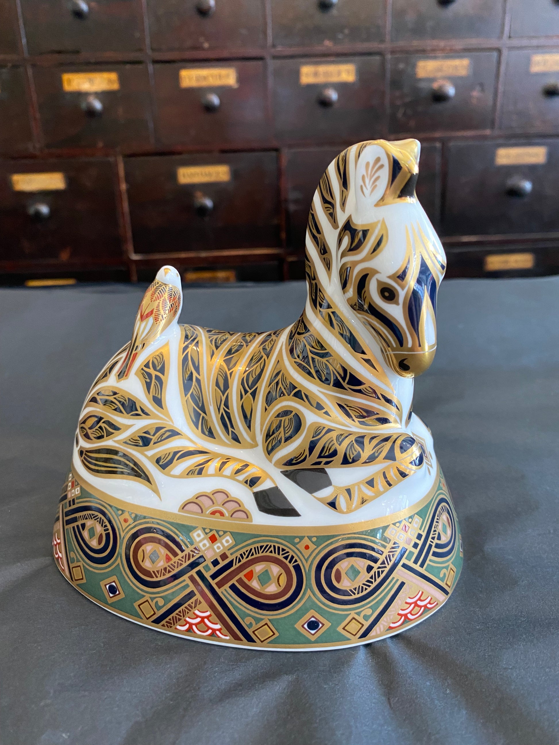 Royal Crown Derby Fine Bone China Zebra Paperweight