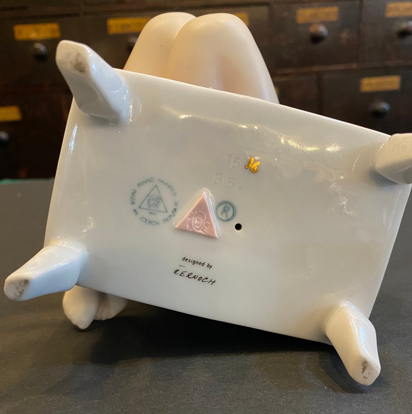 Royal Dux Bohemian Porcelain Seated Nude Woman Figurine