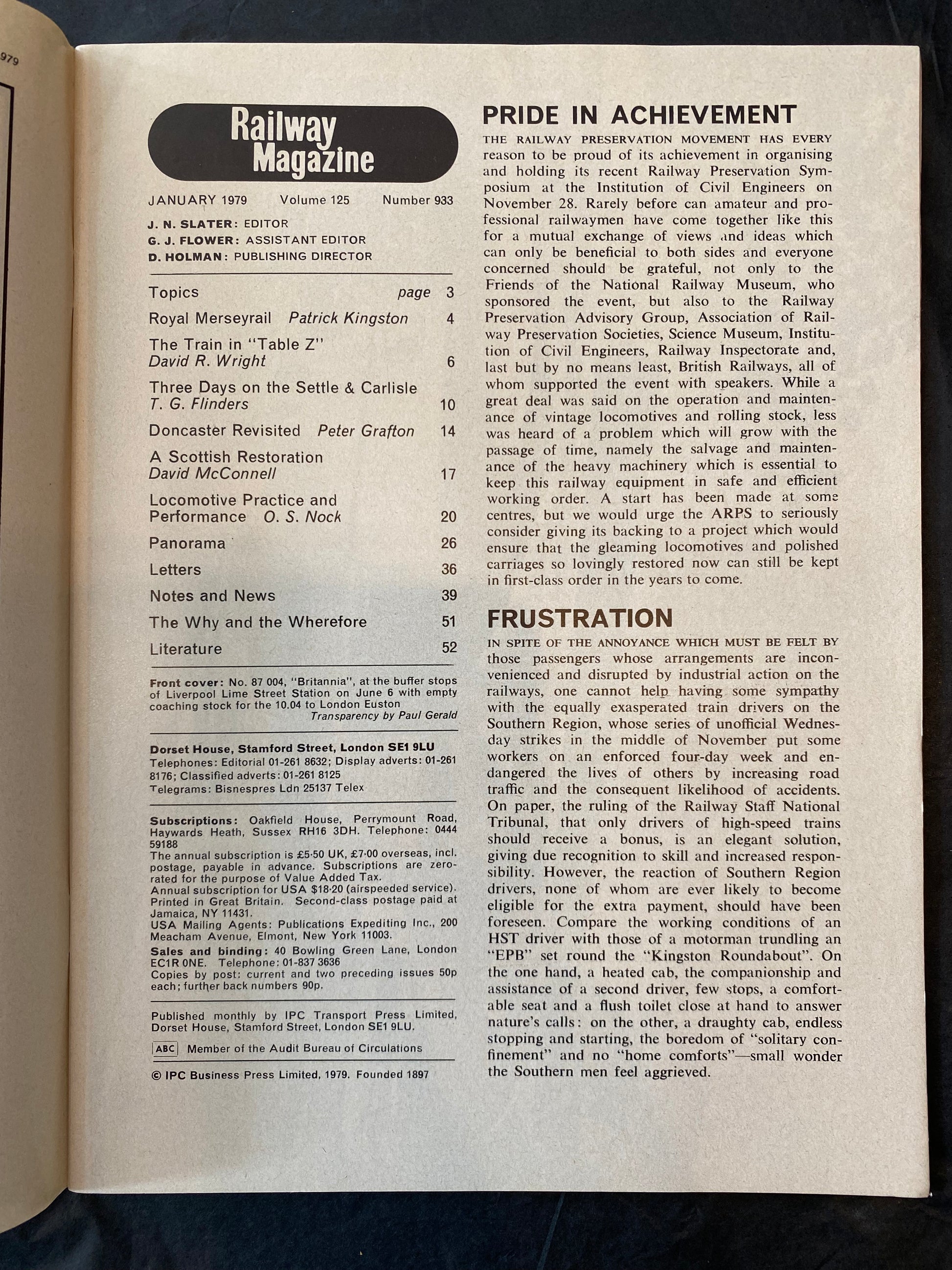 Vintage Railway magazine (full year 1979, 12 issues)