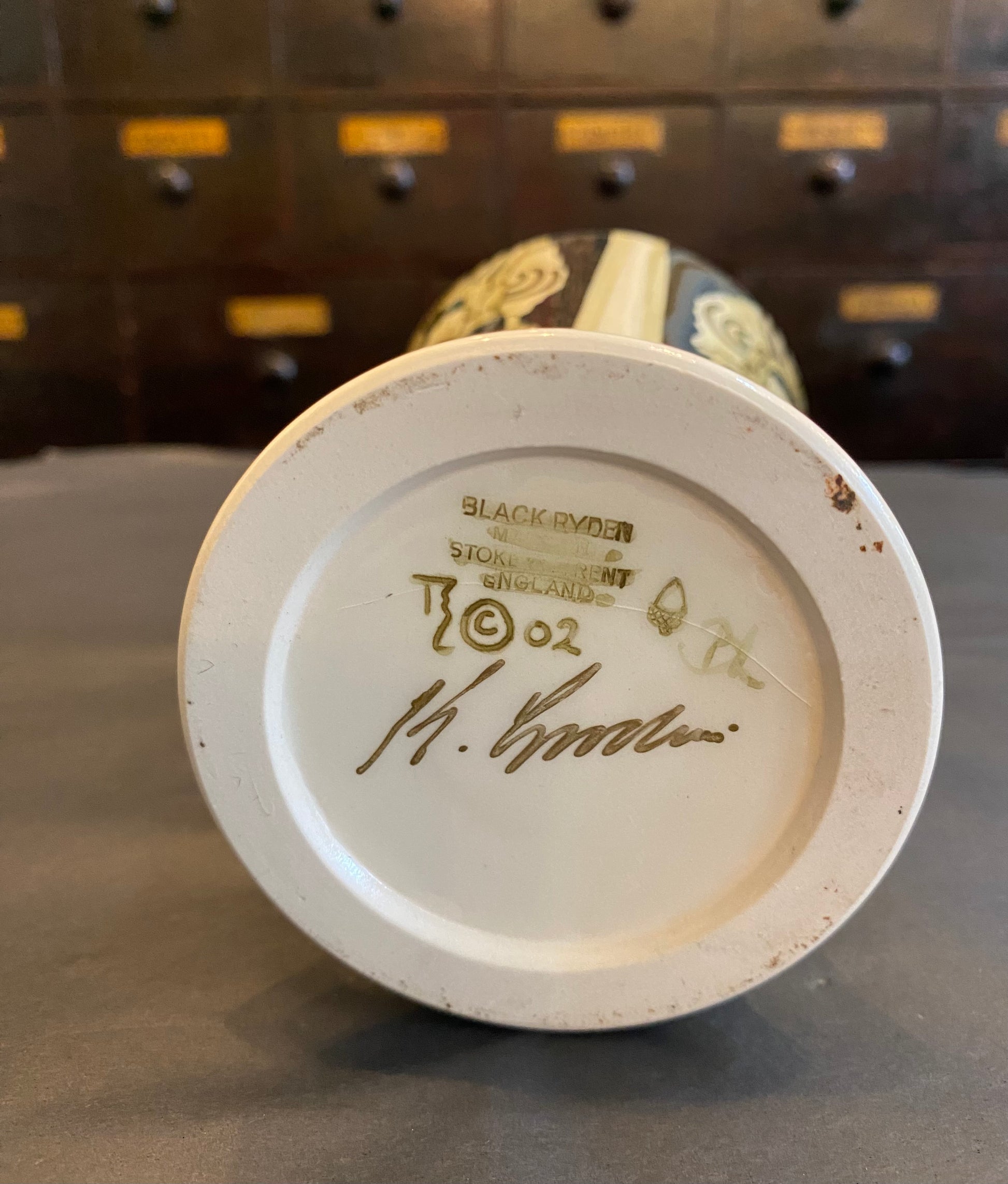 Black Ryden Vase “Peony” by Kerry Goodwin