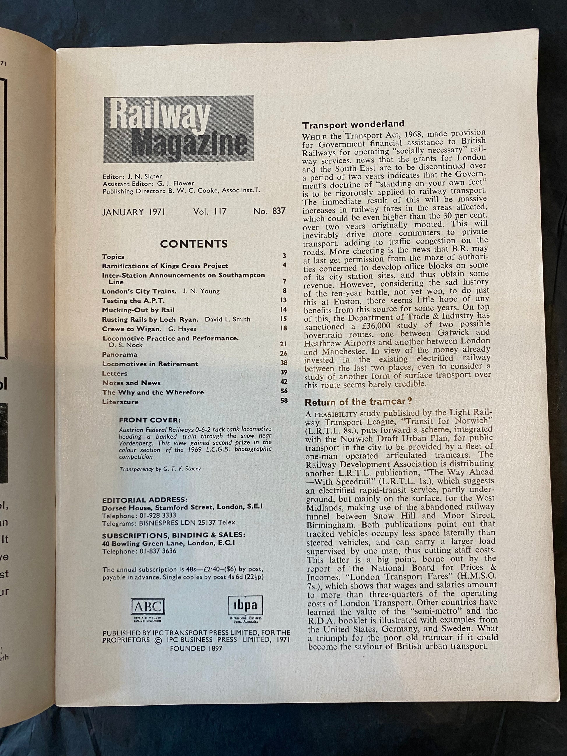 Vintage Railway magazine (full year 1971 12 issues)