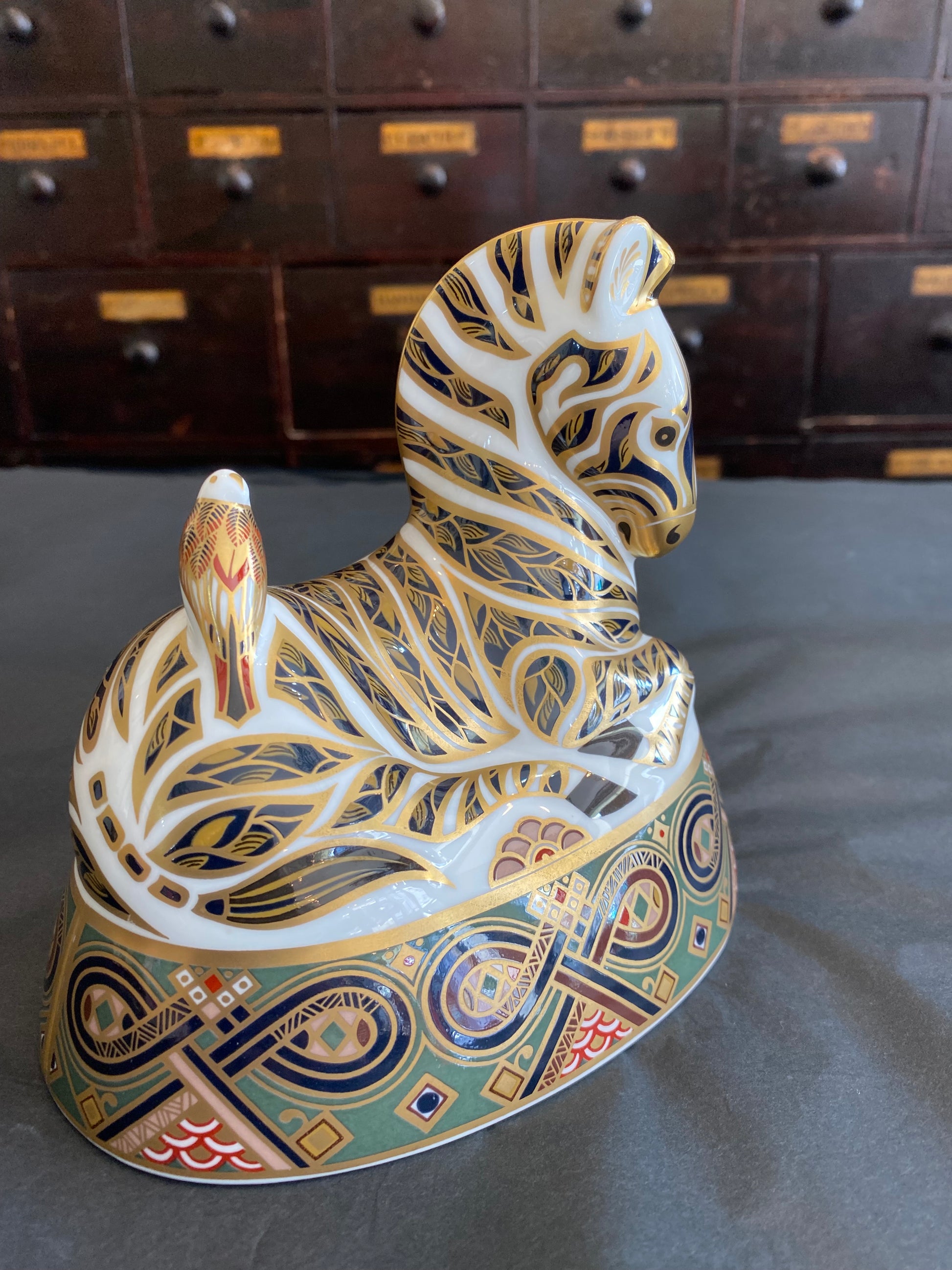 Royal Crown Derby Fine Bone China Zebra Paperweight