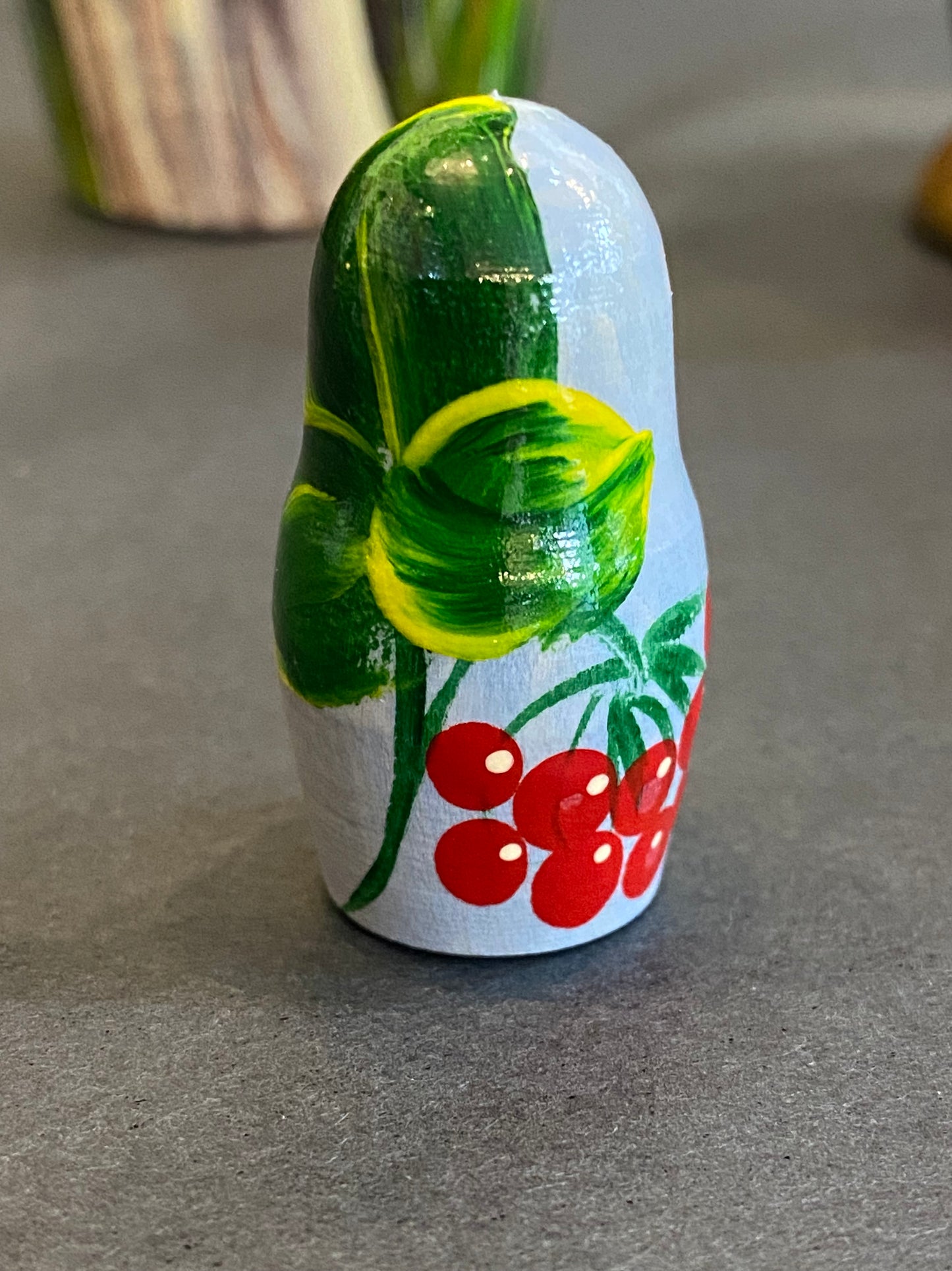 Ukrainian folk hand painted wooden nesting dolls