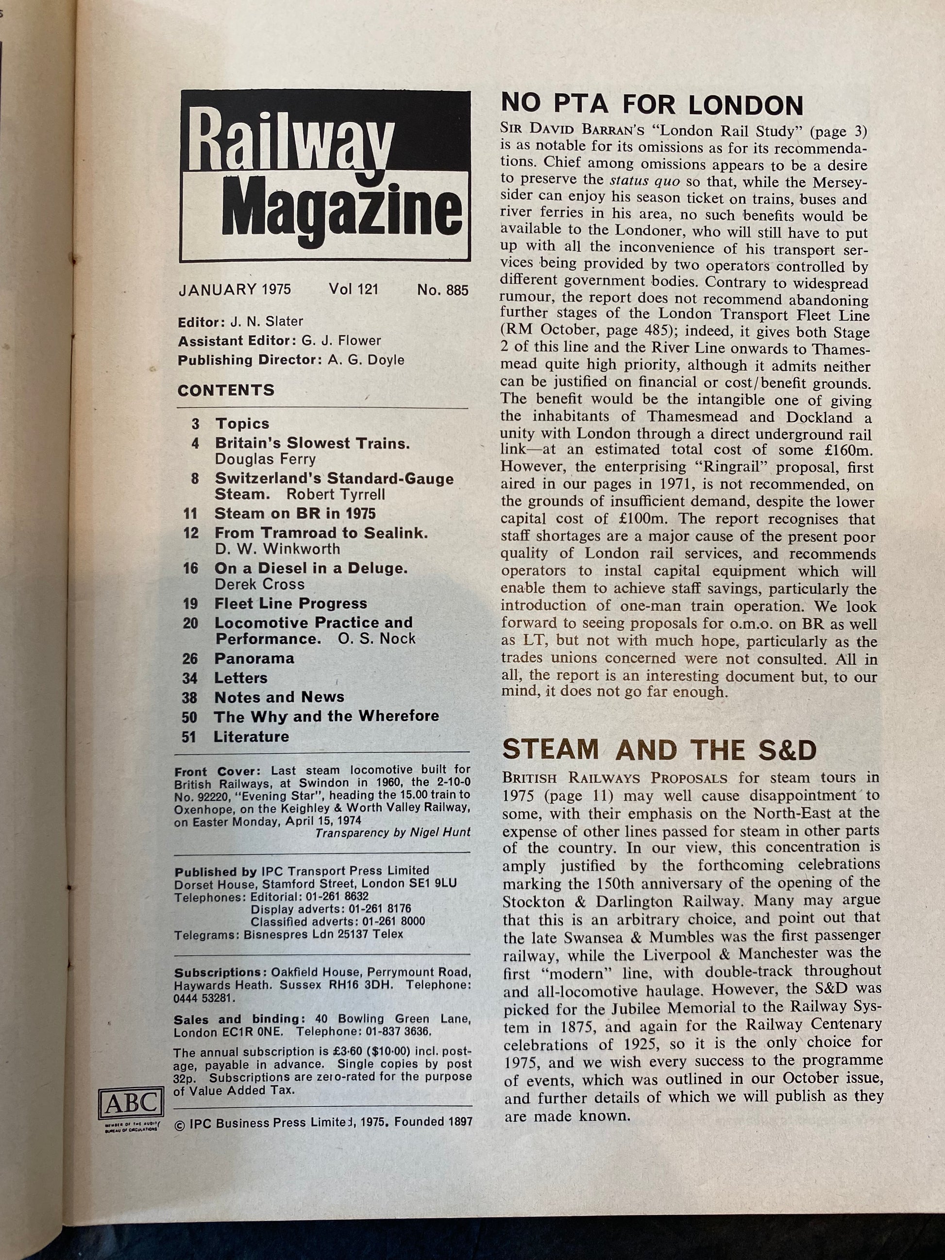 Vintage Railway magazine (full year 1975, 12 issues)