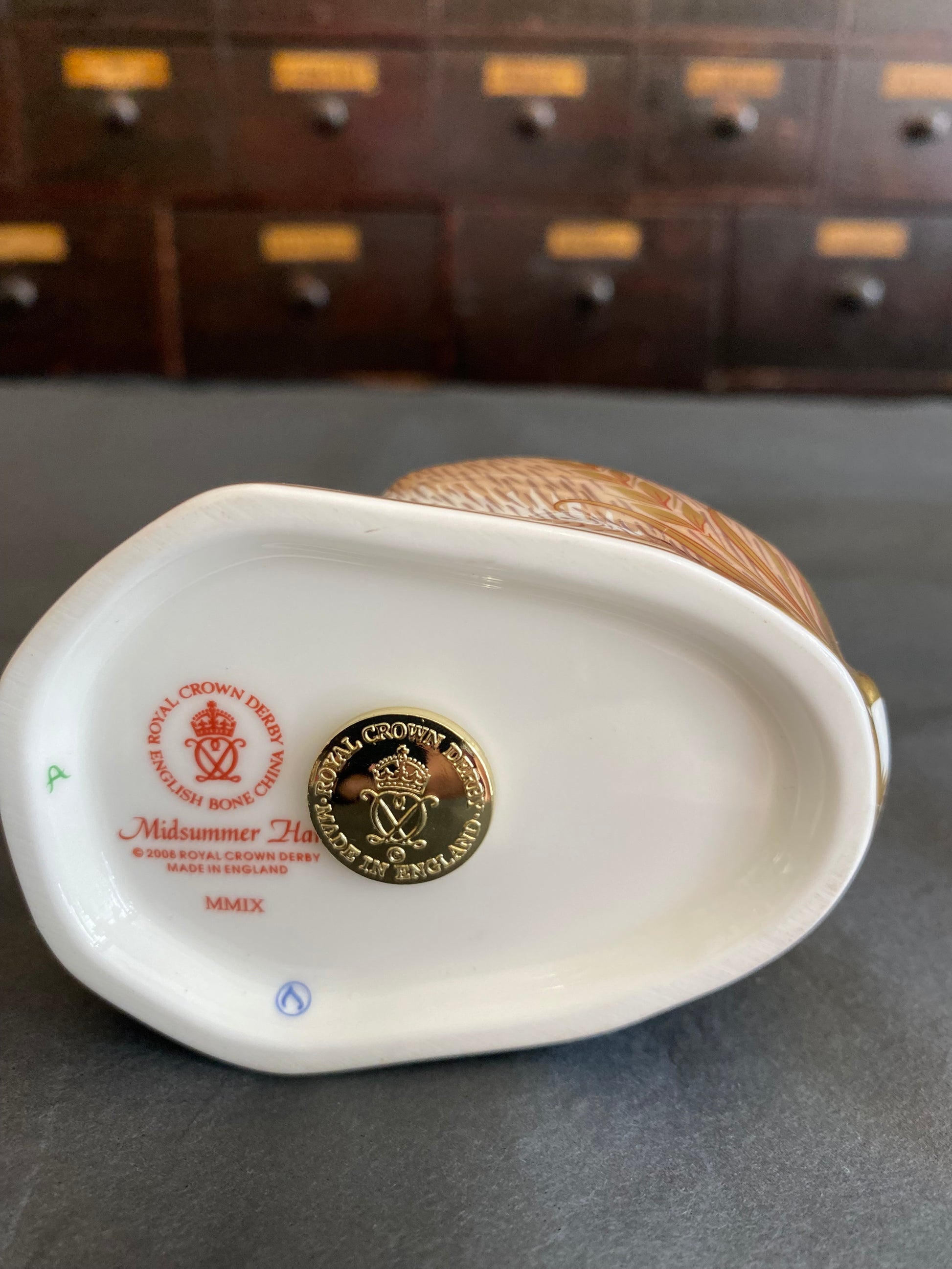 Royal Crown Derby Fine Bone China Mid-Winter Hare paperweight