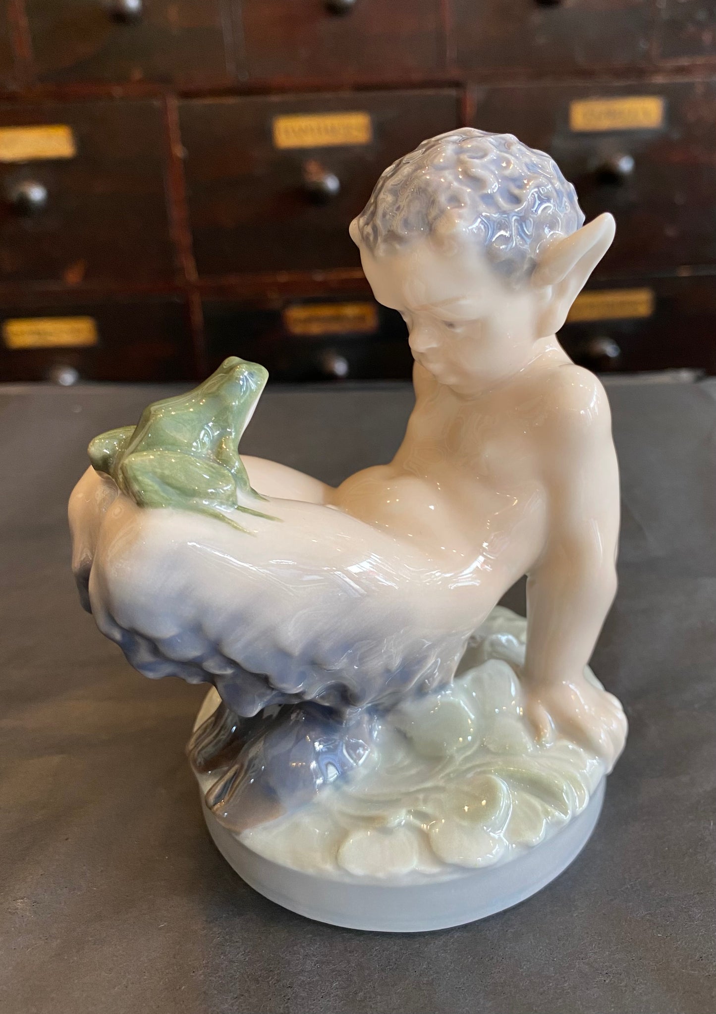 Royal Copenhagen Fawn and Frog Figurine
