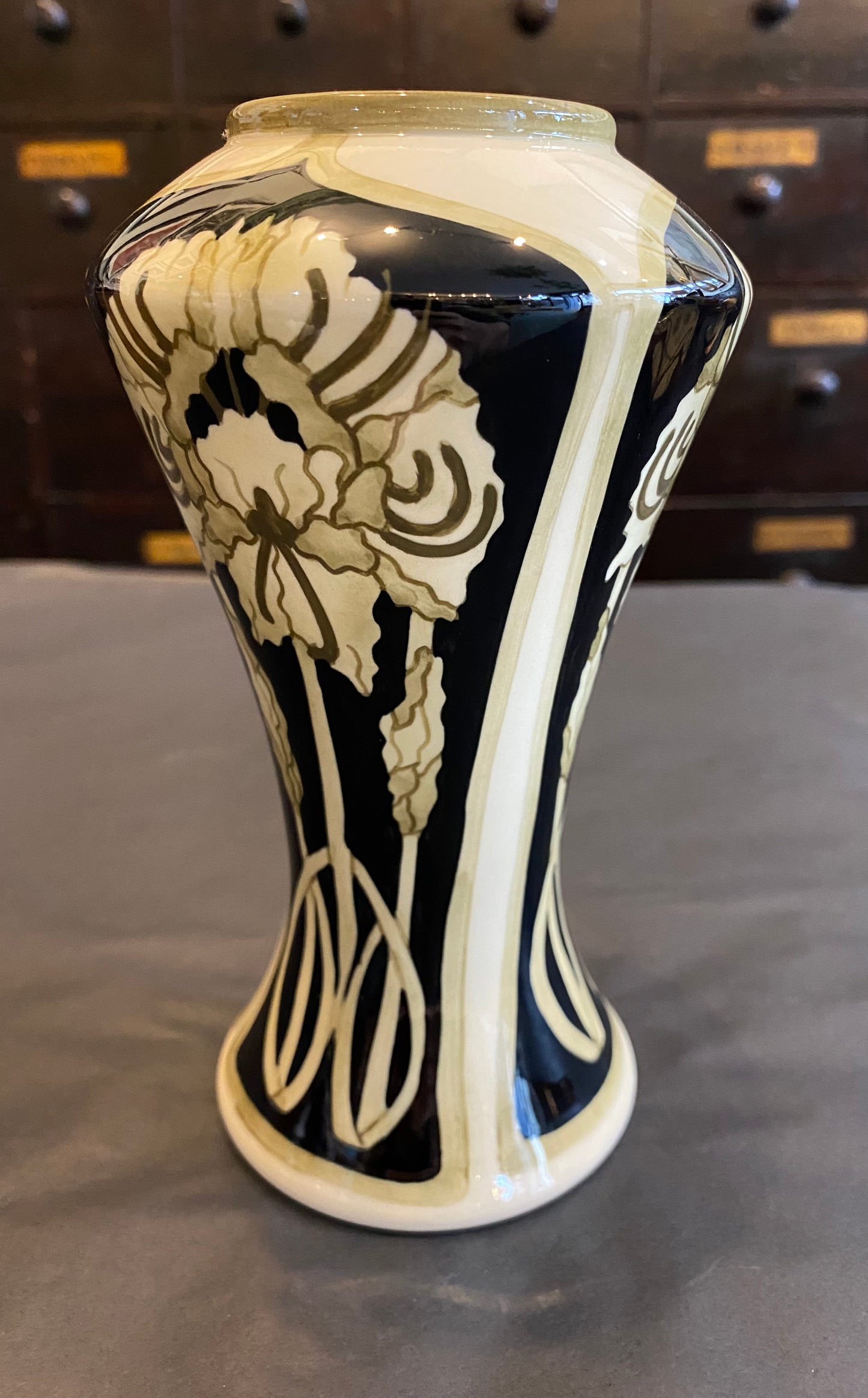 Black Ryden Vase “Peony” by Kerry Goodwin