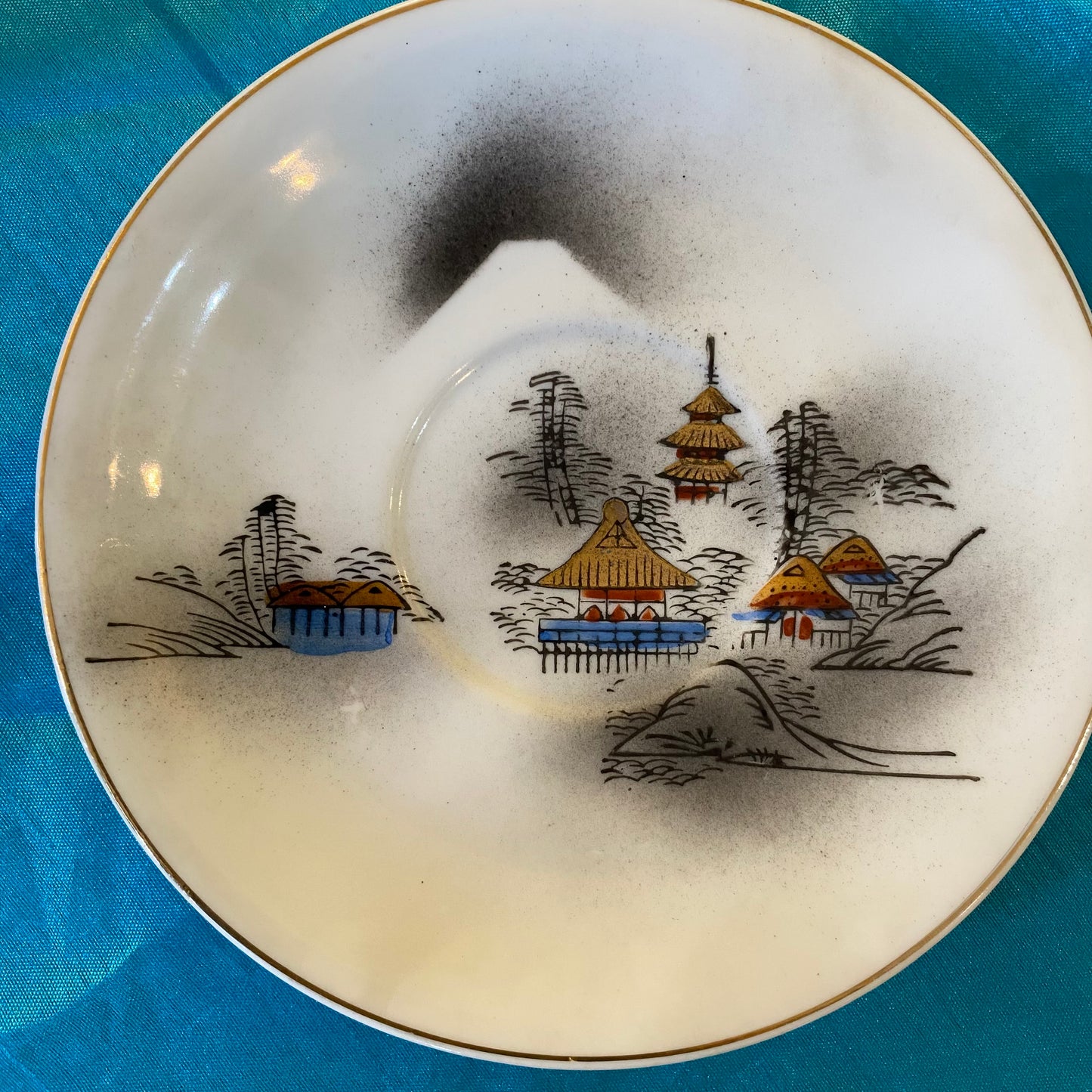 Hayasi Kutani Japanese export four place coffee set