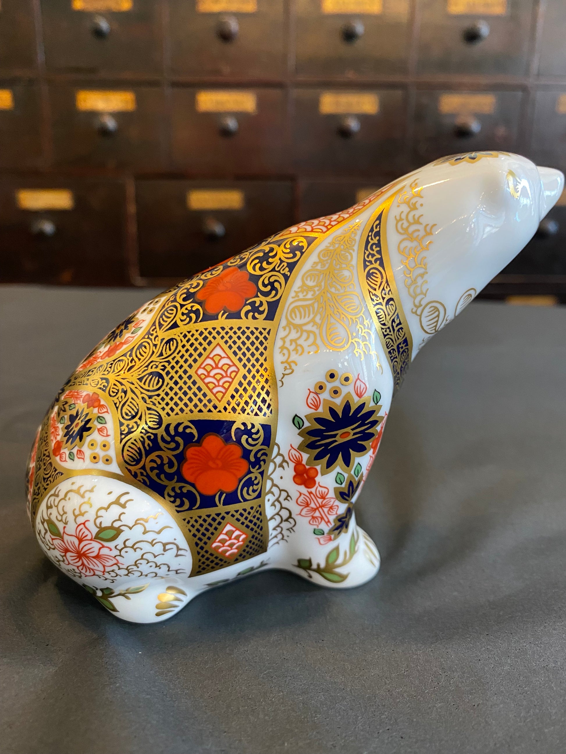Royal Crown Derby Imari Pattern Fine Bone China Polar Bear