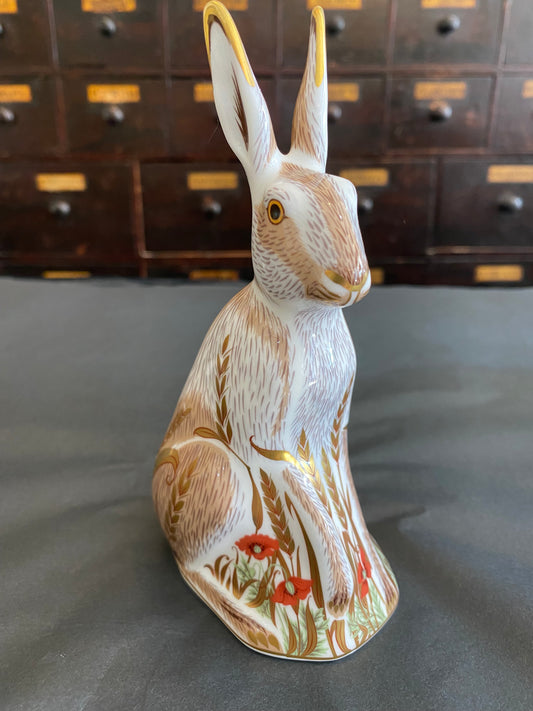 Royal Crown Derby Fine Bone China Mid-Winter Hare paperweight