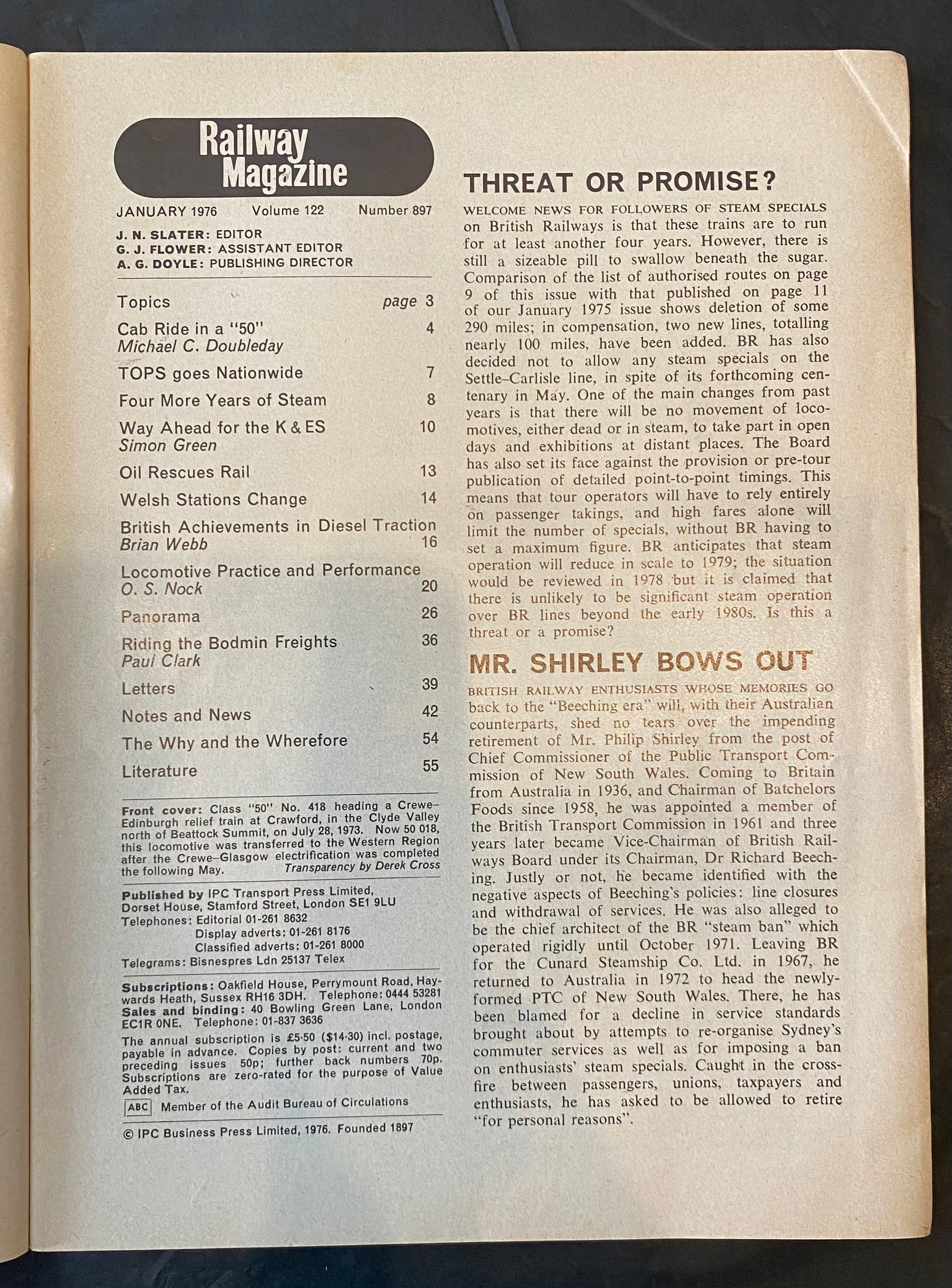 Vintage Railway magazine (full year 1976, 12 issues)