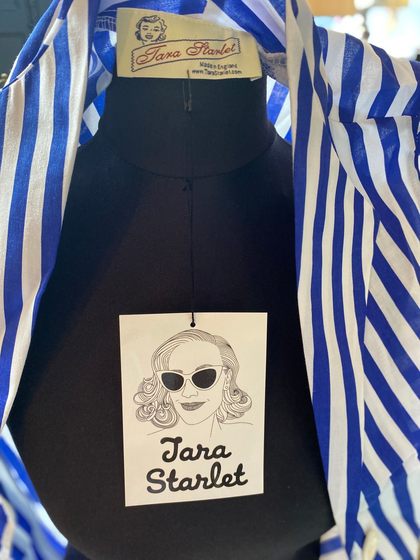 Vintage Style Tara Starlet 1950s Striped Sleeveless Blouse Vest - UK 14 NWT