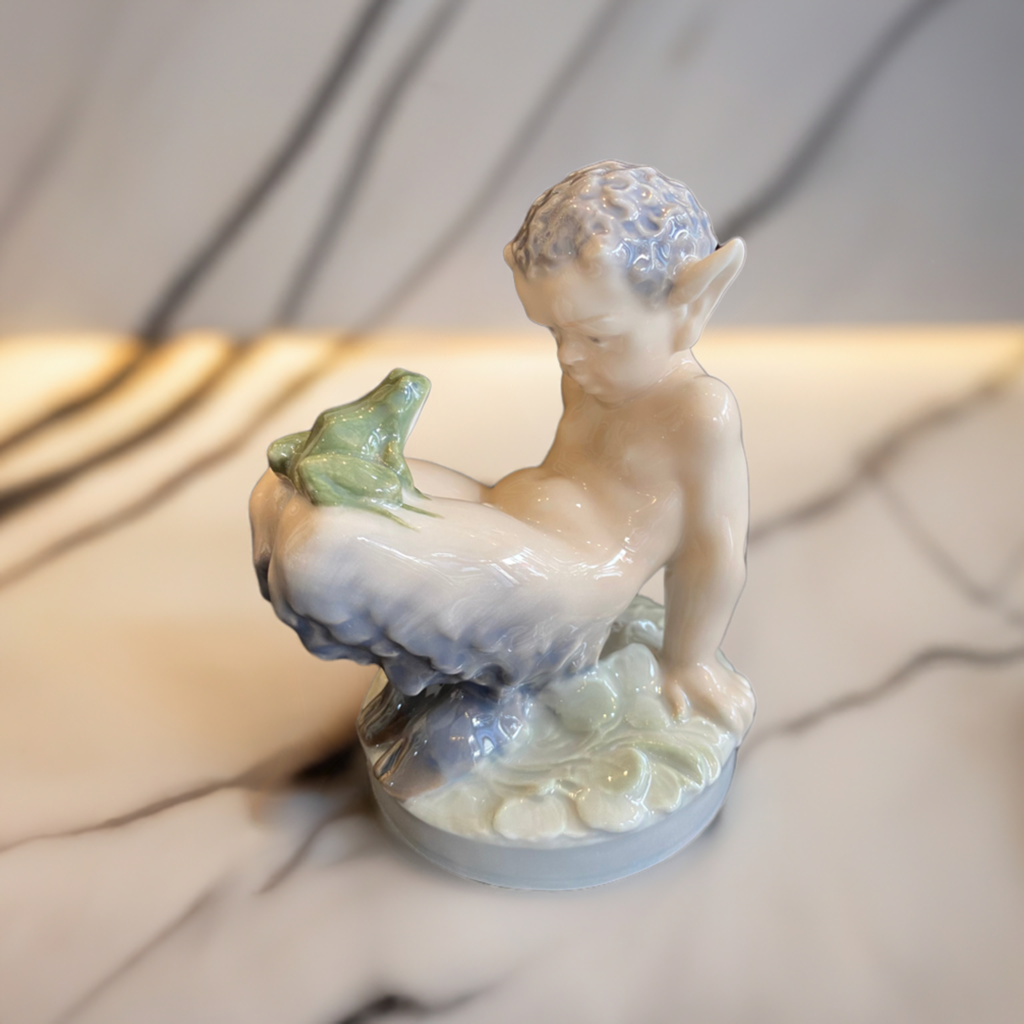 Royal Copenhagen Fawn and Frog Figurine