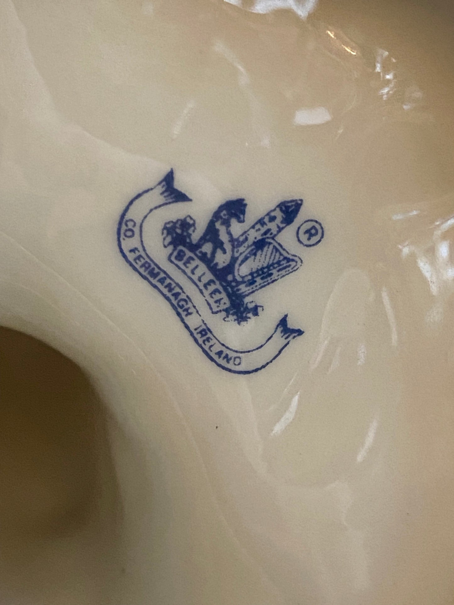 1990s Belleek boy and girl basket bearers