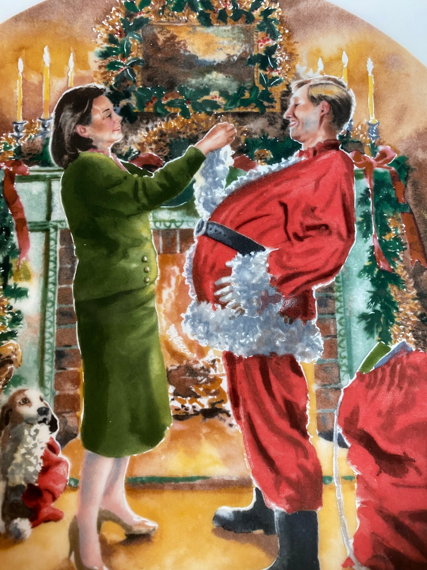 Royal doulton family Christmas China four plate set