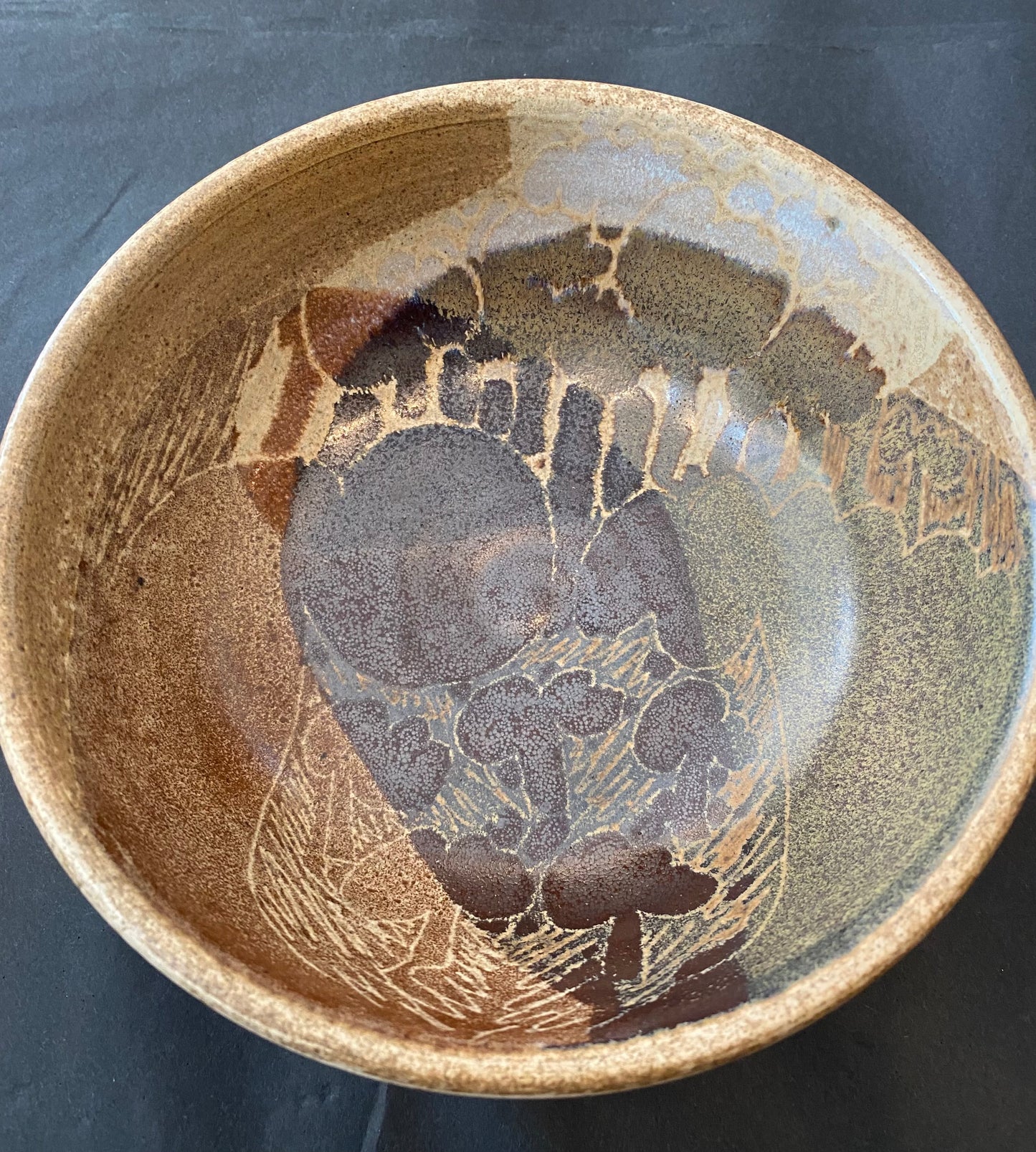 Shop this authentic 1970s set of 4 wheel-thrown stoneware bowls by Diana Worthy of Crich Pottery. Featuring a striking blue-green reactive glaze.