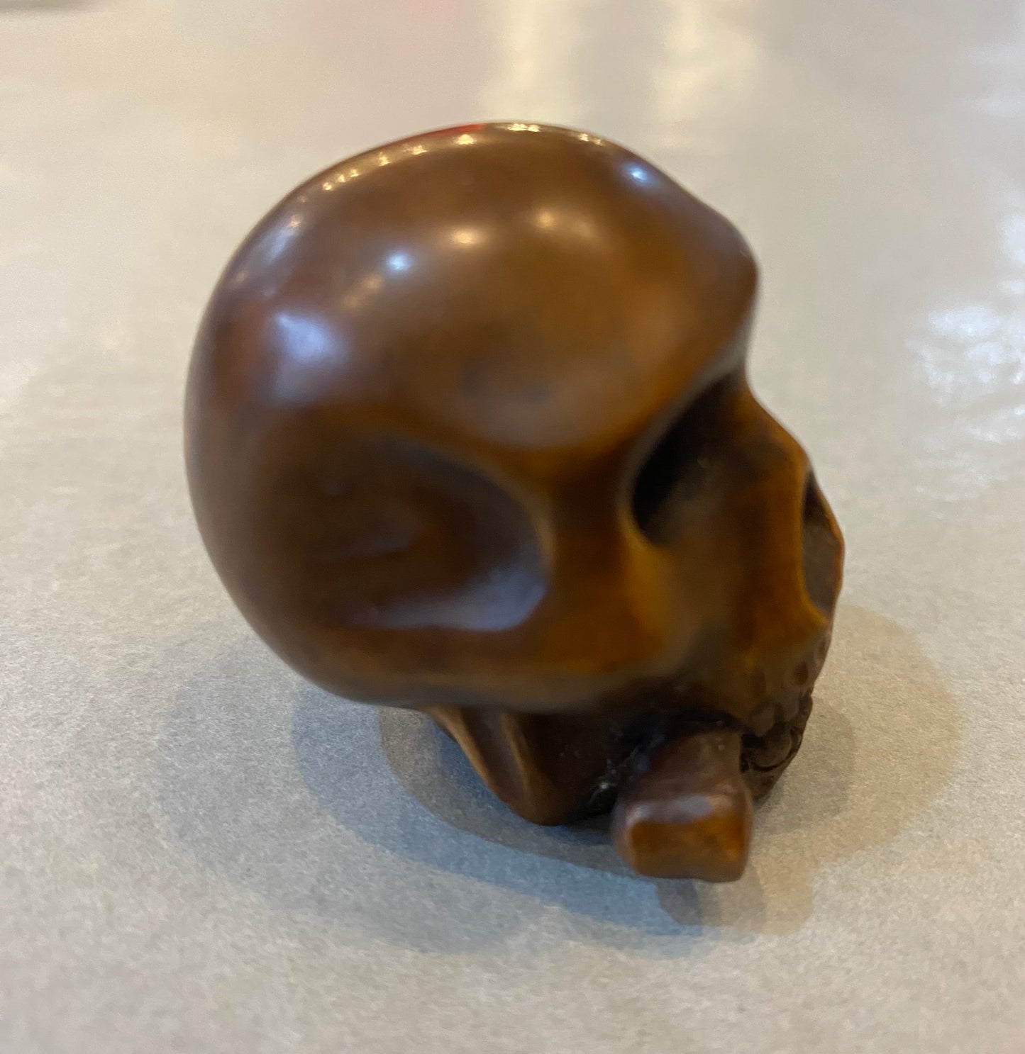 Japanese boxwood netsuke skull