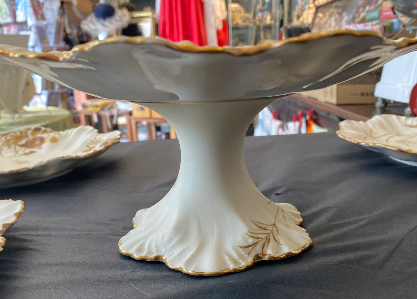 Alfred Lanternier Limoges porcelain cake stand and plates