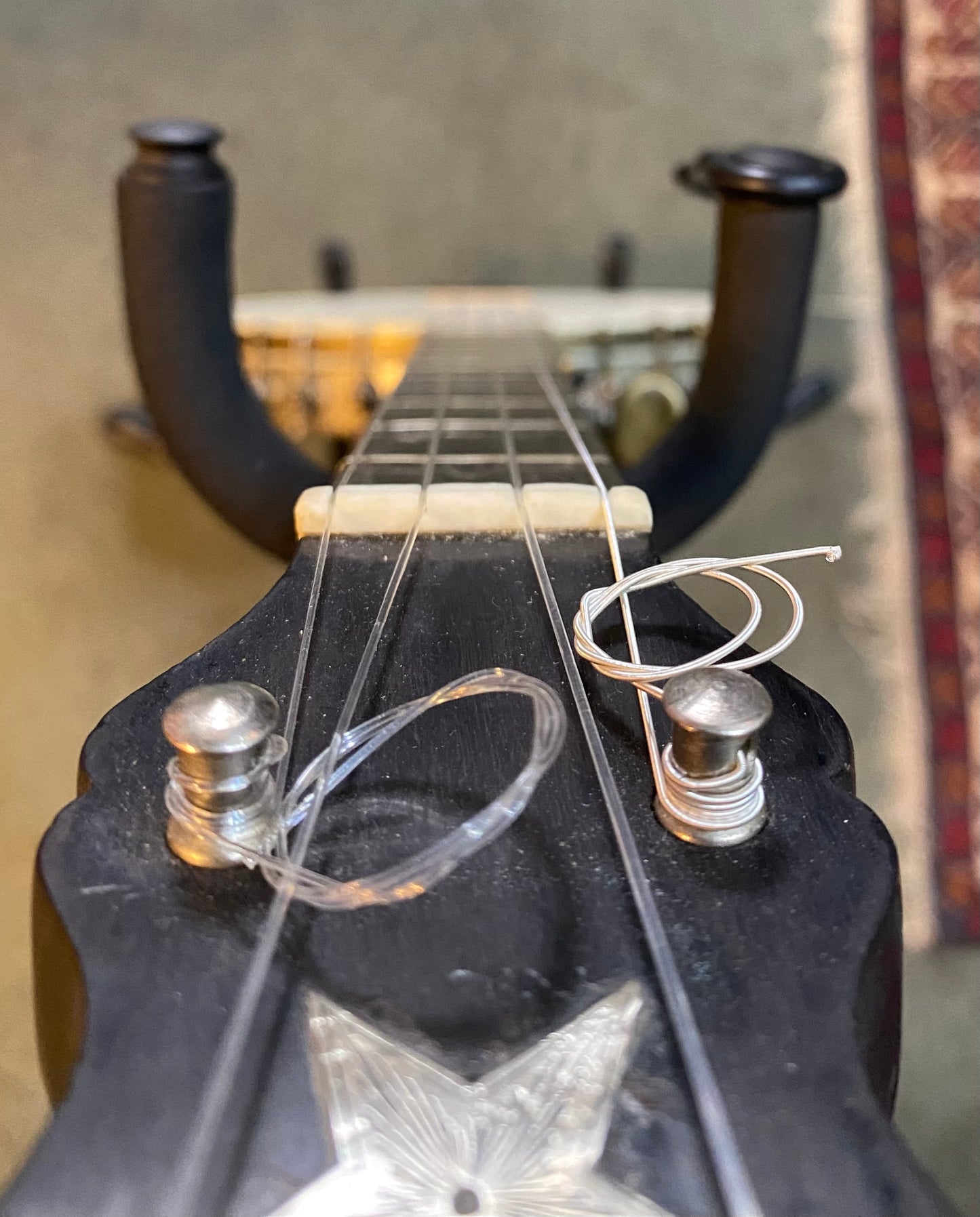 1890s J B Schall 5 string open back banjo