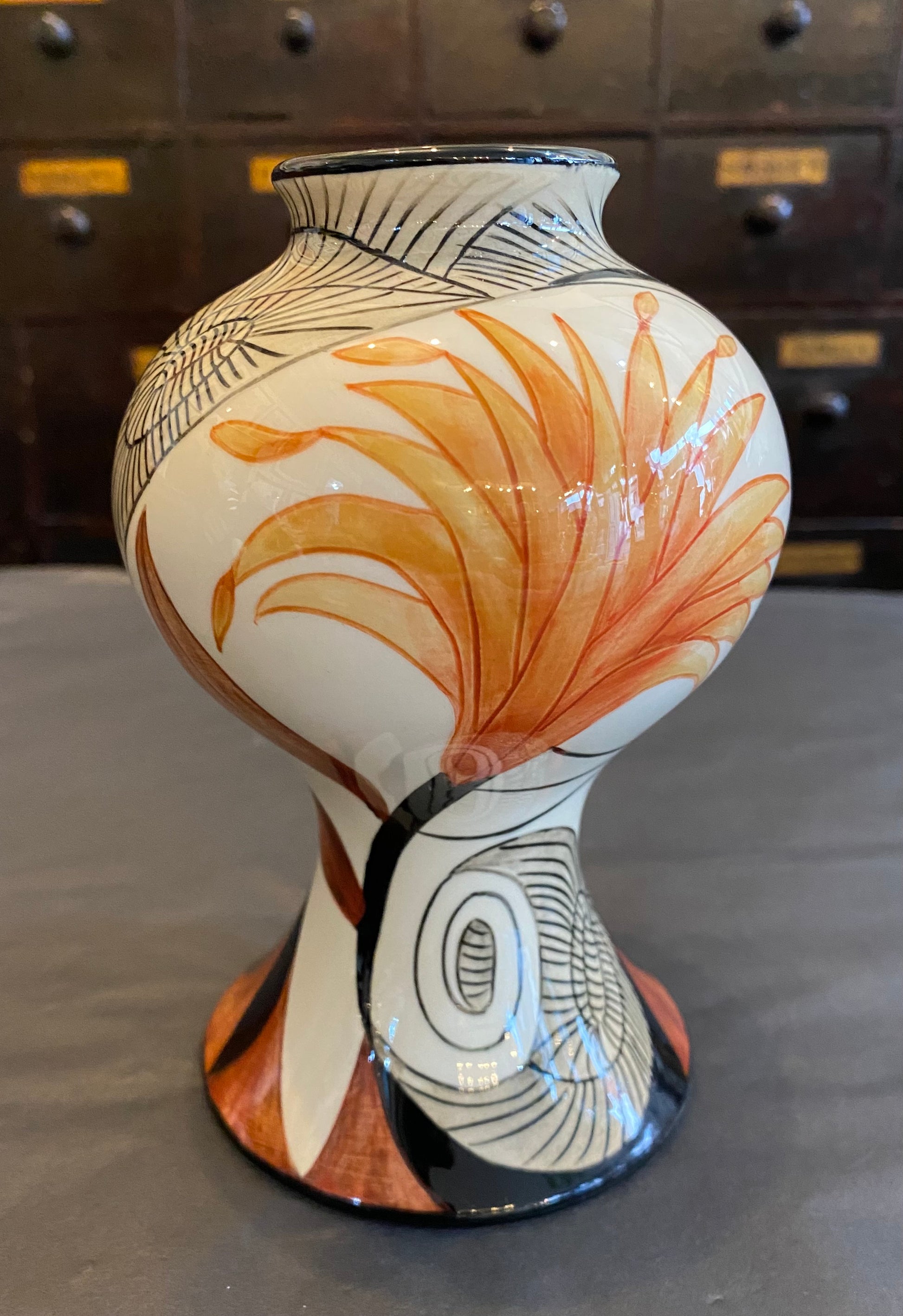 Black Ryden Vase “Creation” by Sian Leeper