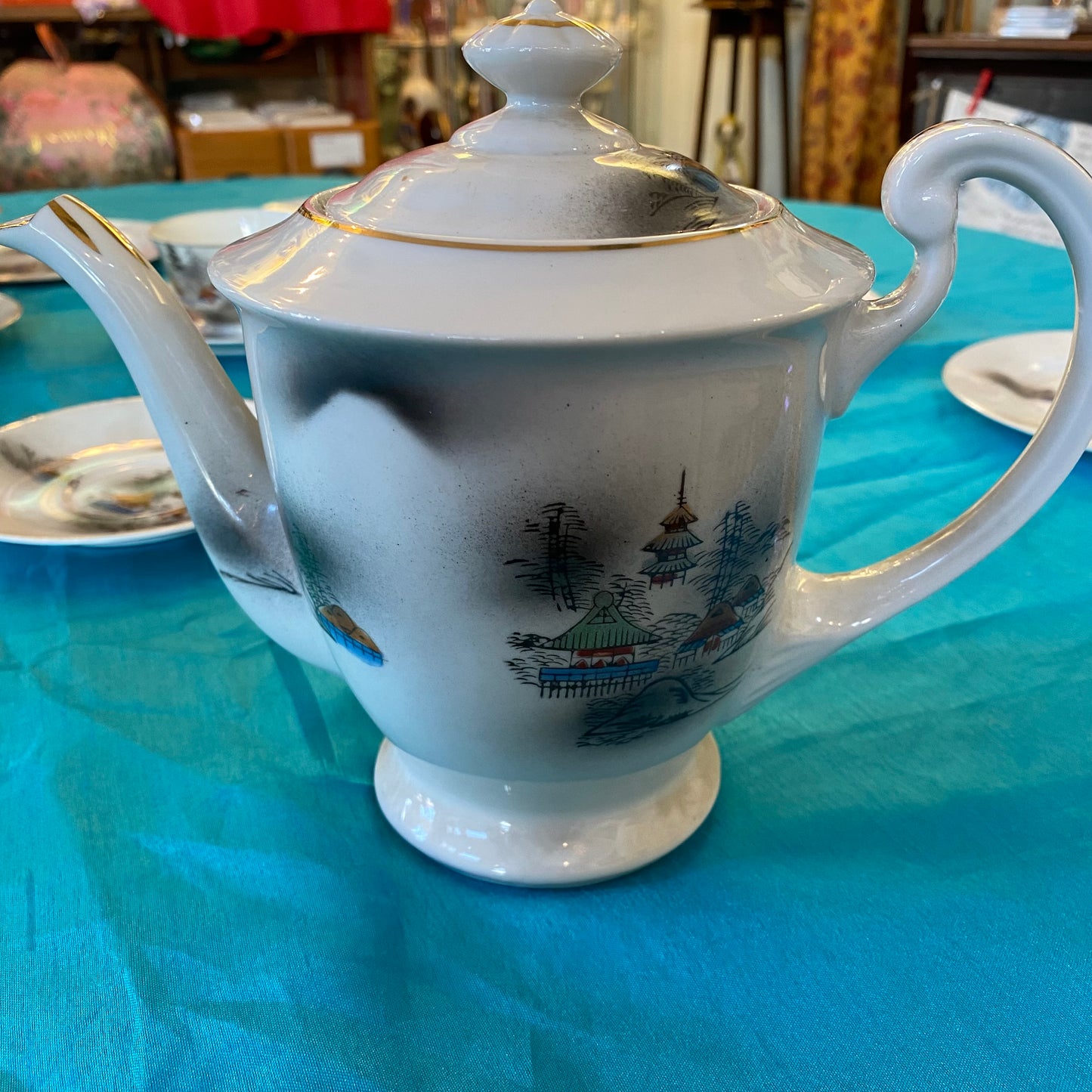 Hayasi Kutani Japanese export four place coffee set