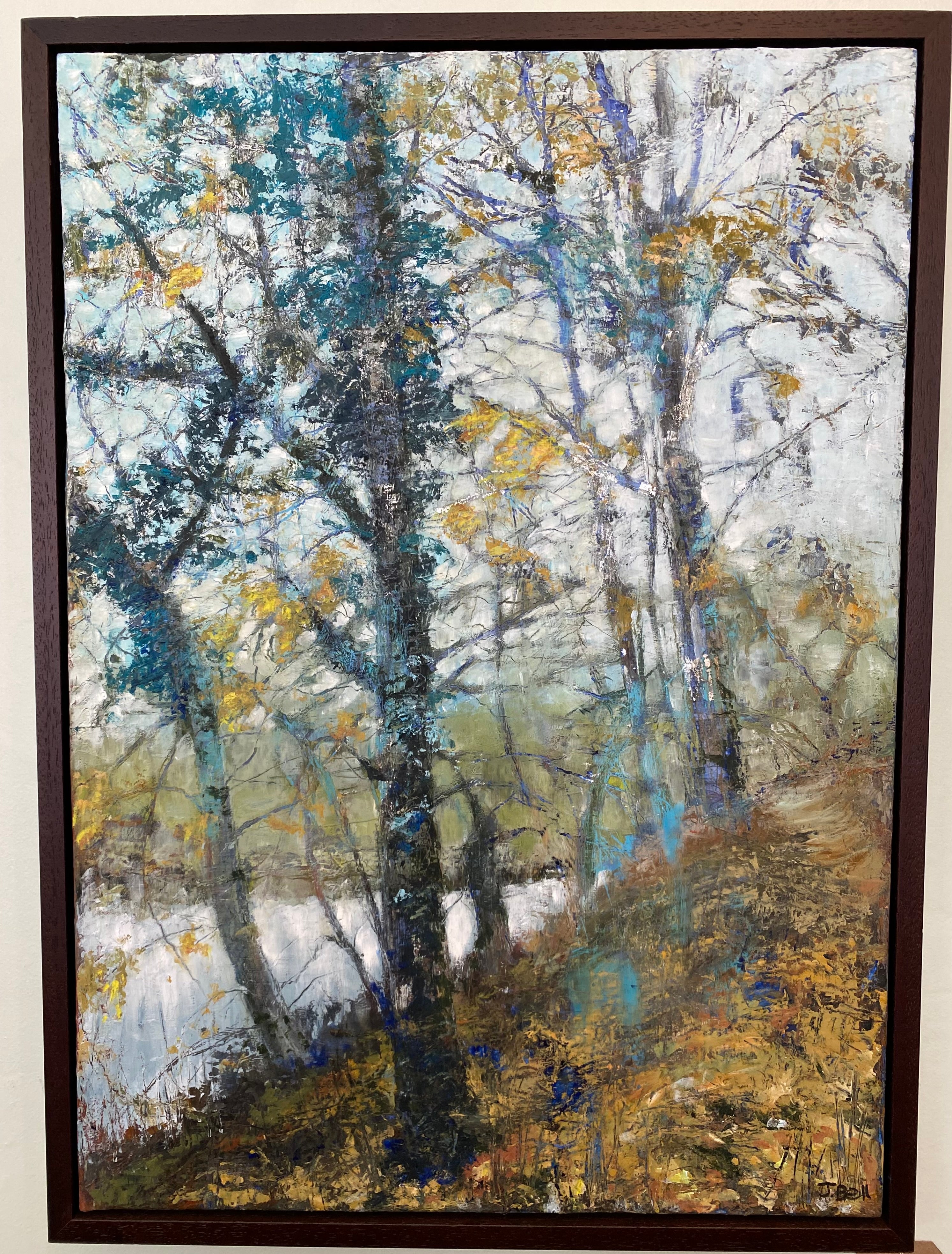 Artist June Bell Along the Tweed by June Bell - Original oil on board – The Wigtown Emporium