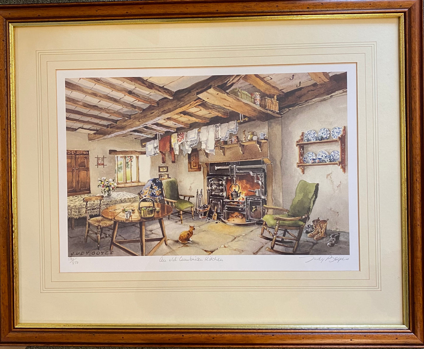 Limited edition print by Judy Boyes “an old Cumbrian kitchen”