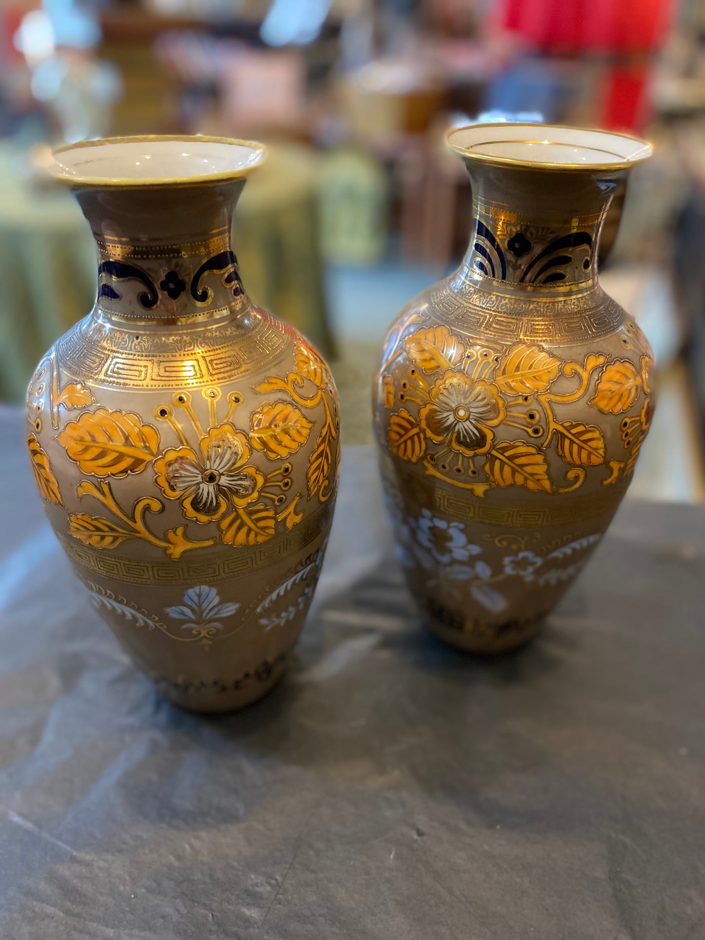 Pair Noritake Japanese vases