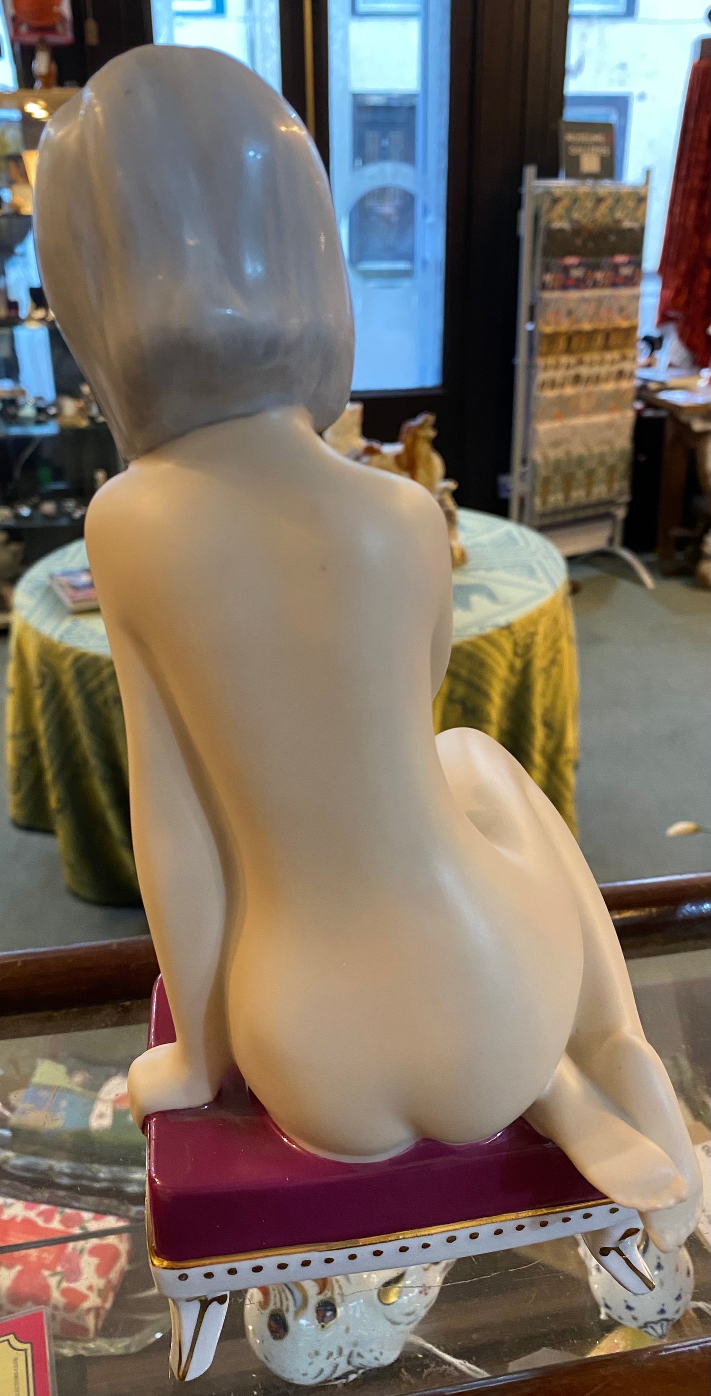 Royal Dux Bohemian Porcelain Seated Nude Woman Figurine