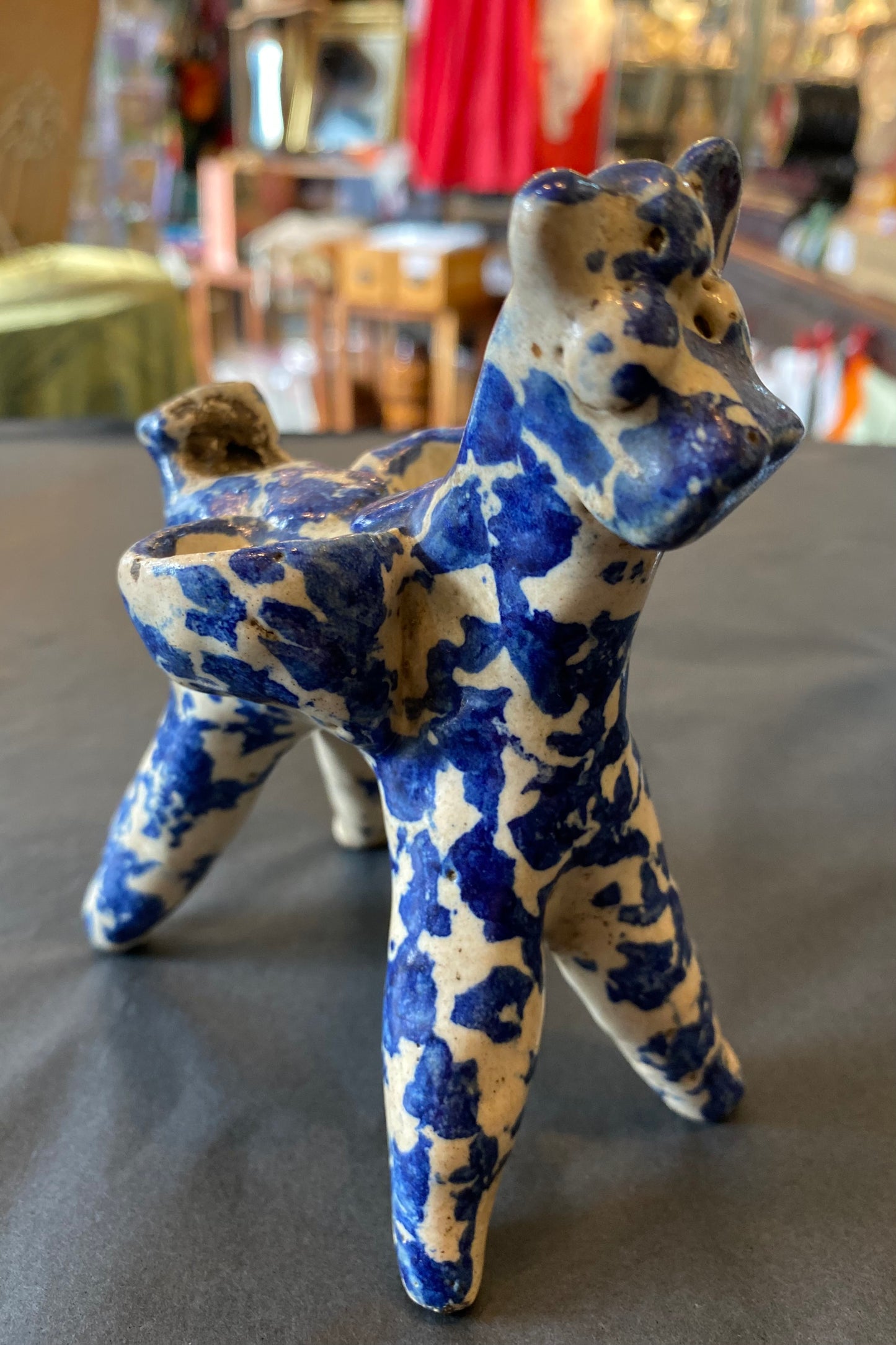 19th-century Staffordshire Spongeware Animal Whistles