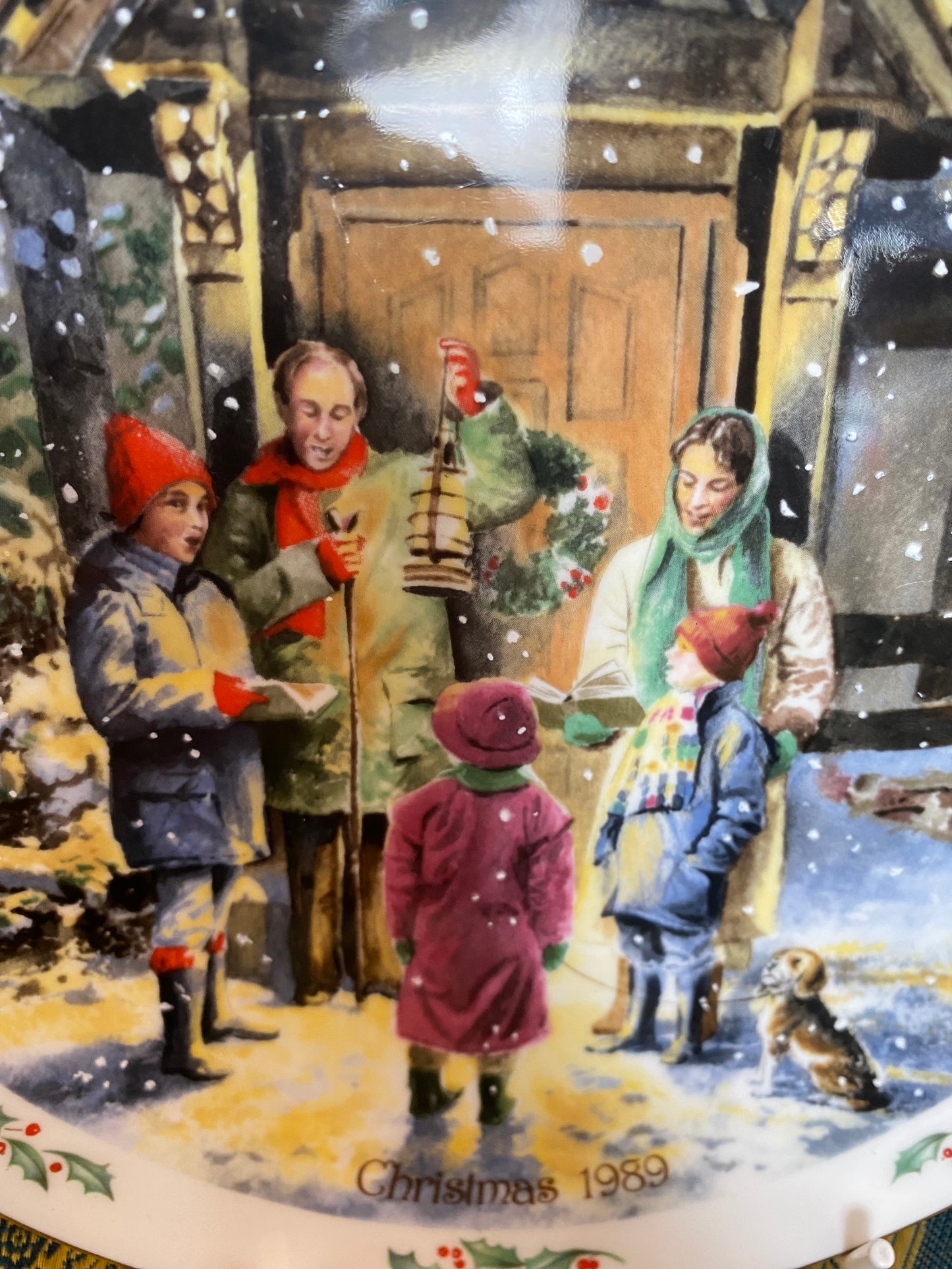 Royal doulton family Christmas China four plate set