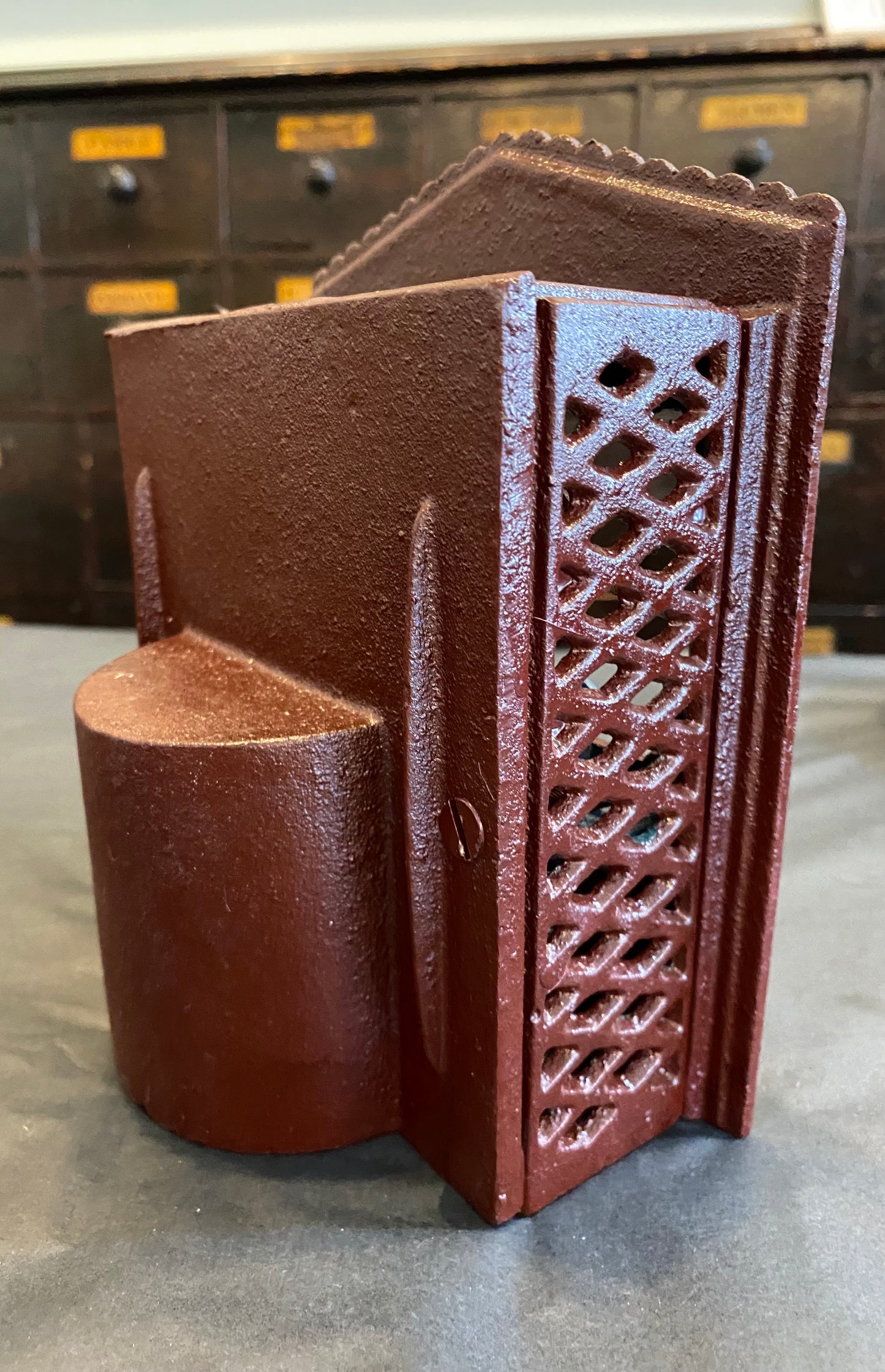 Reproduction cast iron mechanical Punch & Judy money box