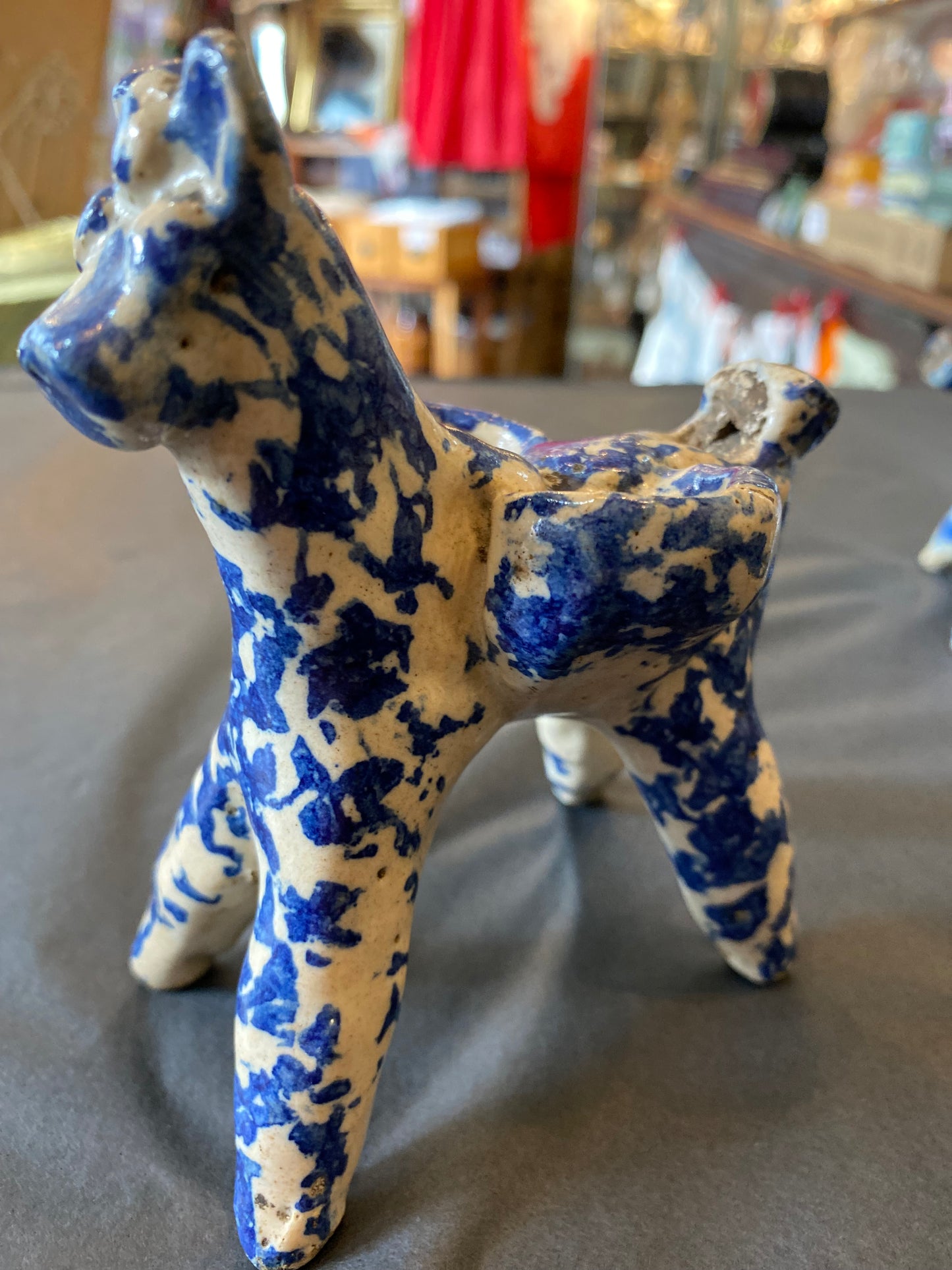 19th-century Staffordshire Spongeware Animal Whistles