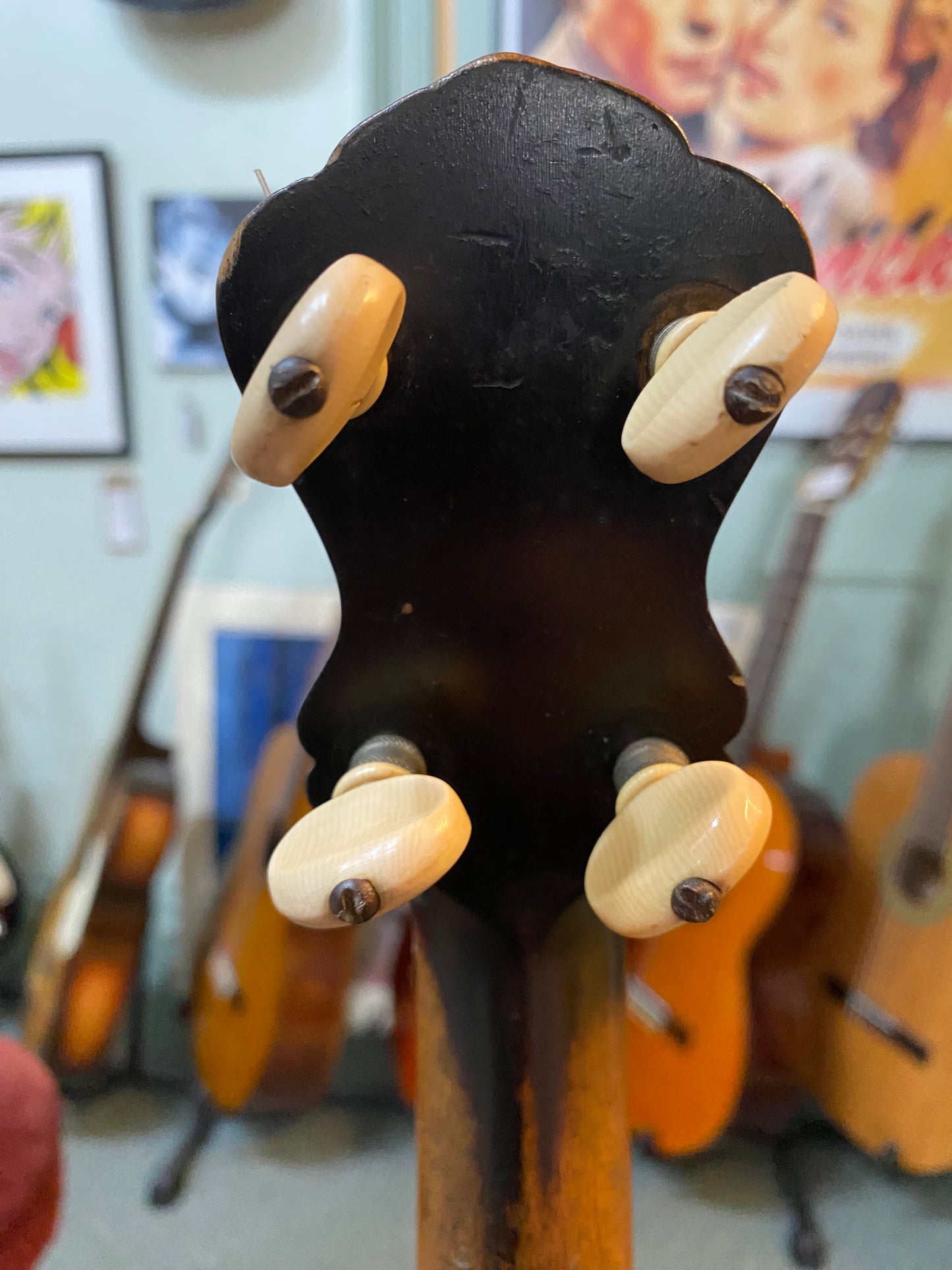 1890s J B Schall 5 string open back banjo