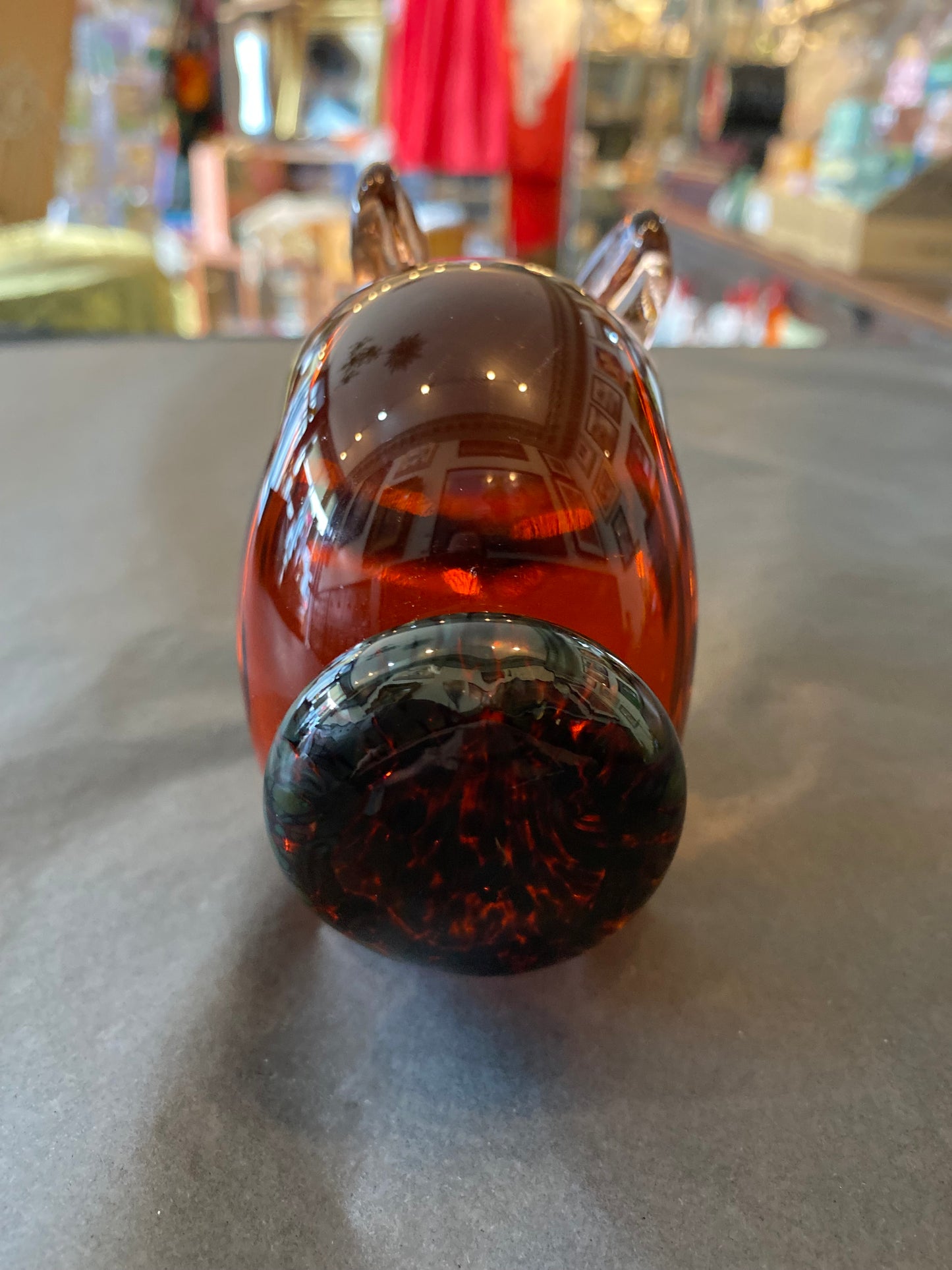 Wedgwood glass amber rabbit paperweight
