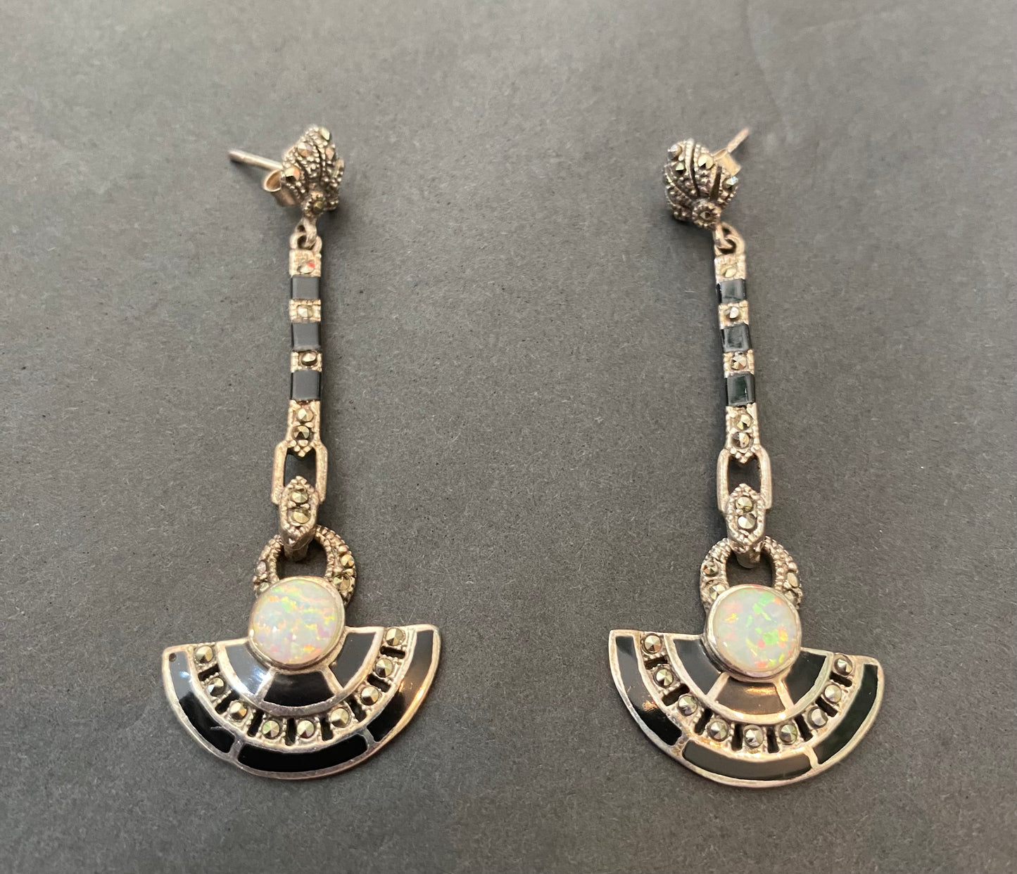 Art Deco Egyptian style drop ear rings