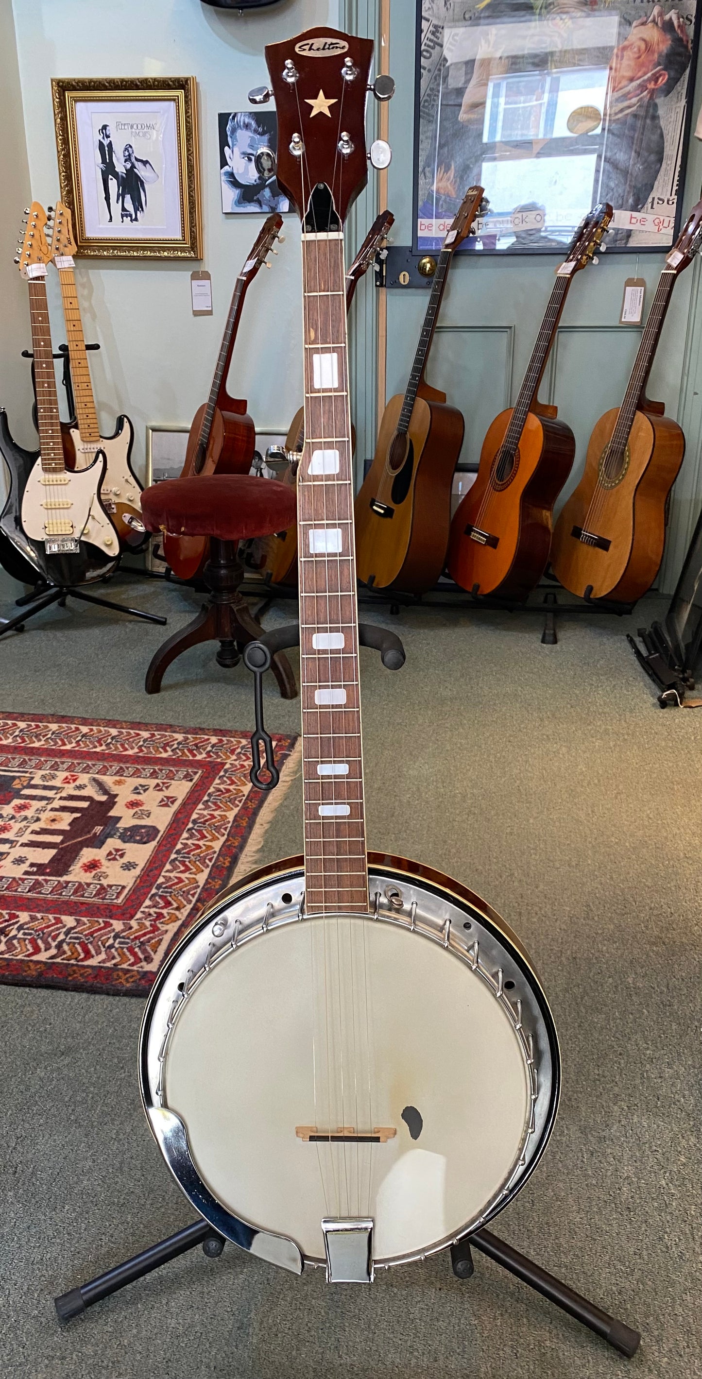 Sheltone eagle bluegrass 5 string banjo