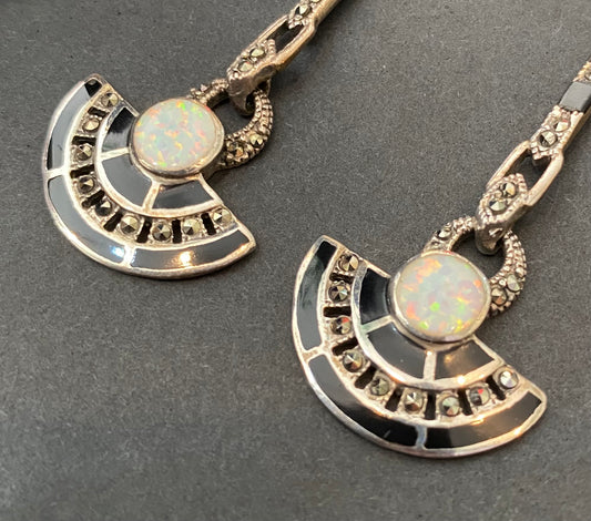 Art Deco Egyptian style drop ear rings