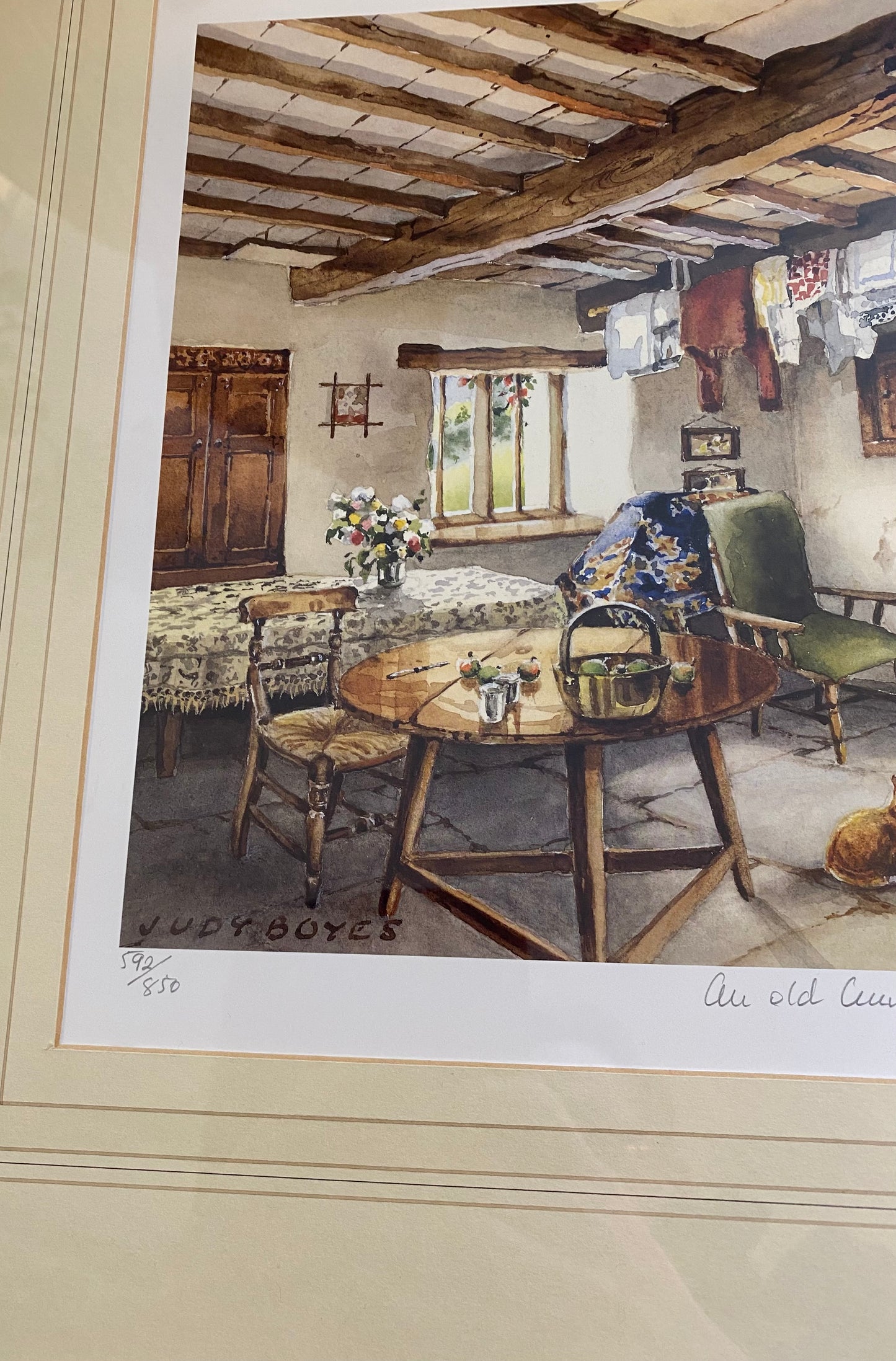 Limited edition print by Judy Boyes “an old Cumbrian kitchen”