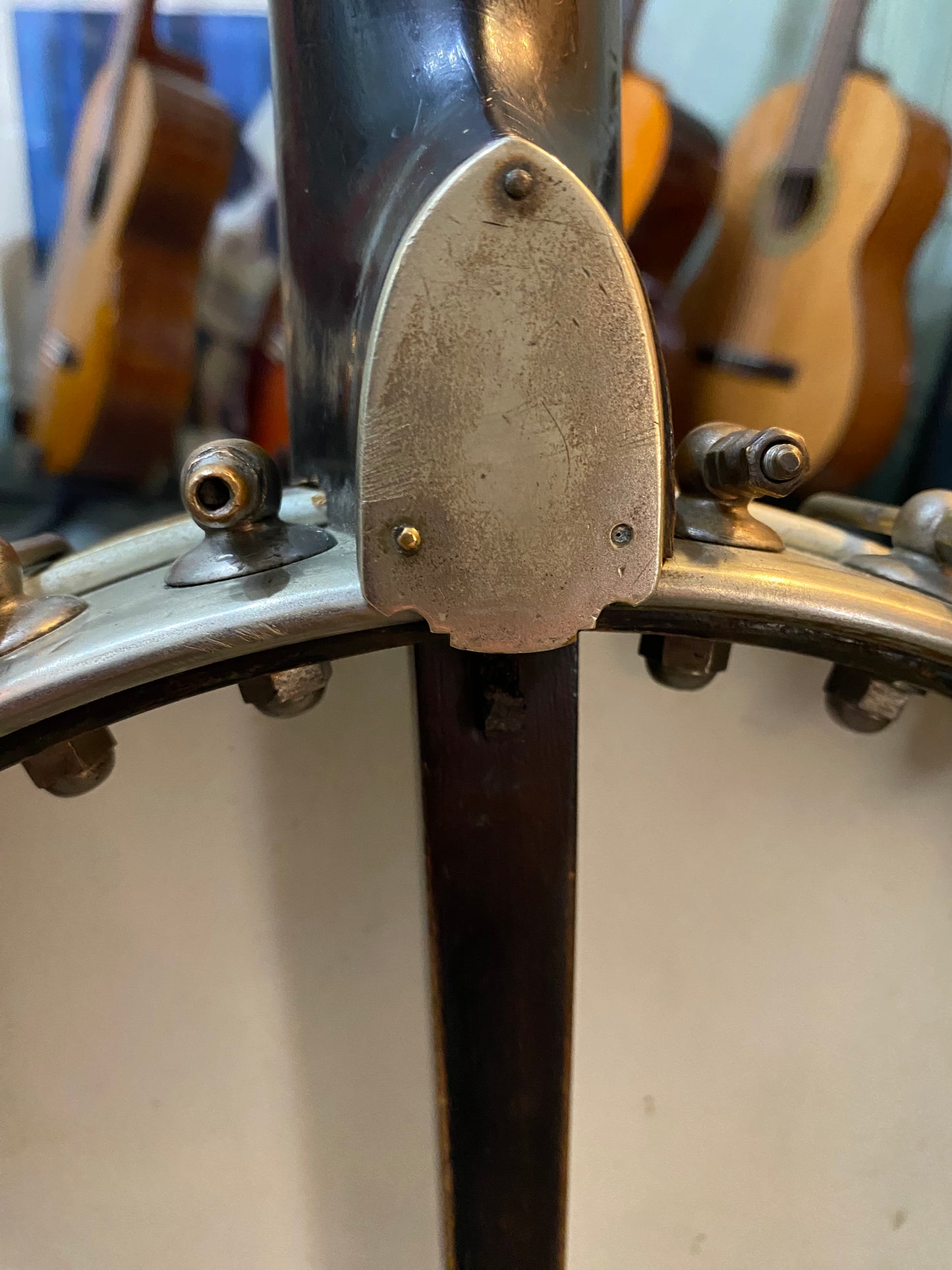 1890s J B Schall 5 string open back banjo