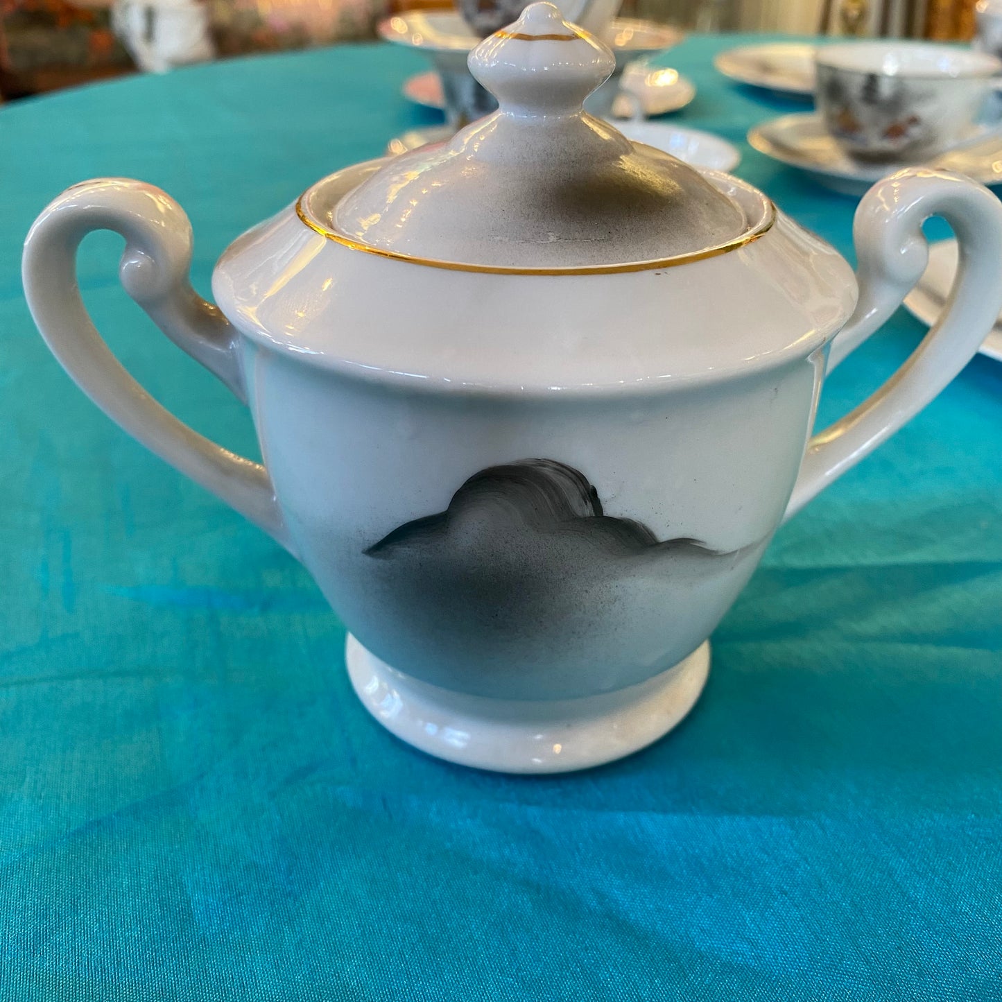 Hayasi Kutani Japanese export four place coffee set