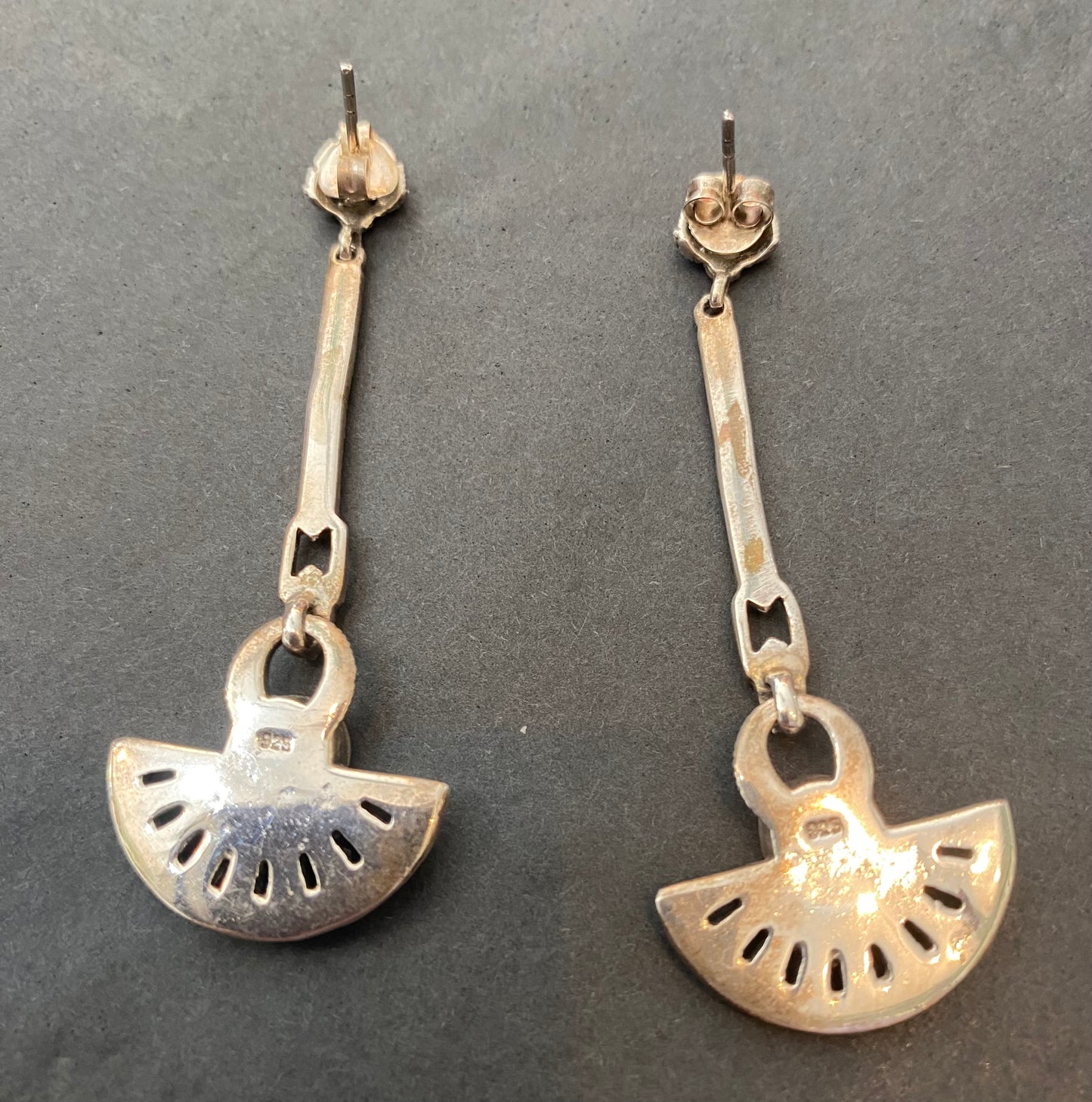 Art Deco Egyptian style drop ear rings