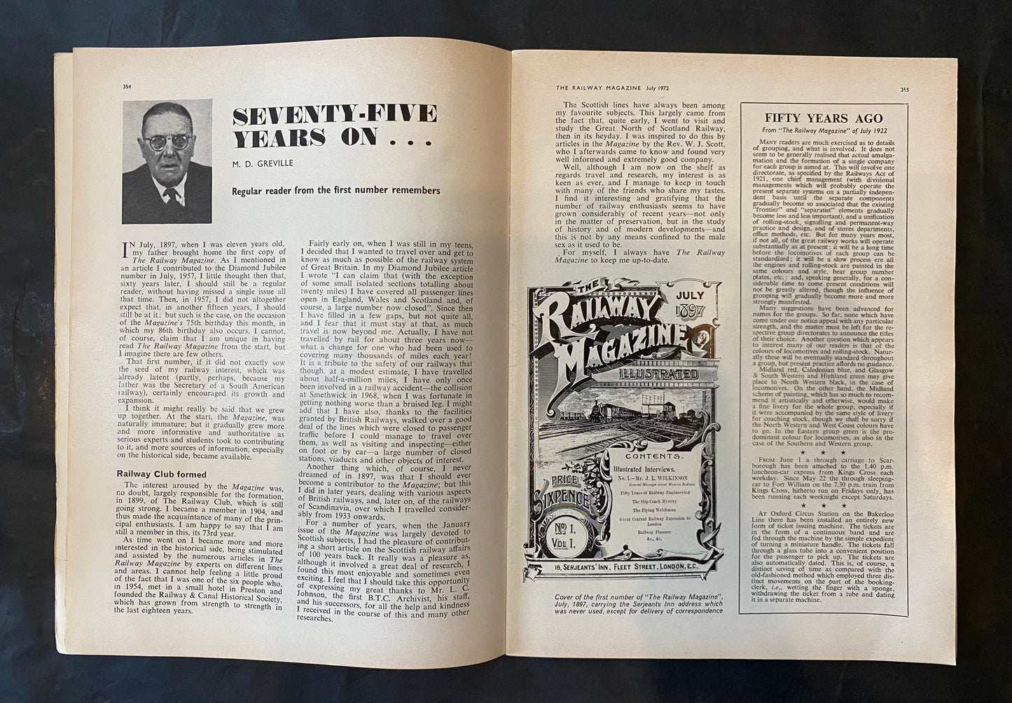 Vintage Railway magazine (full year 1972 12 issues)