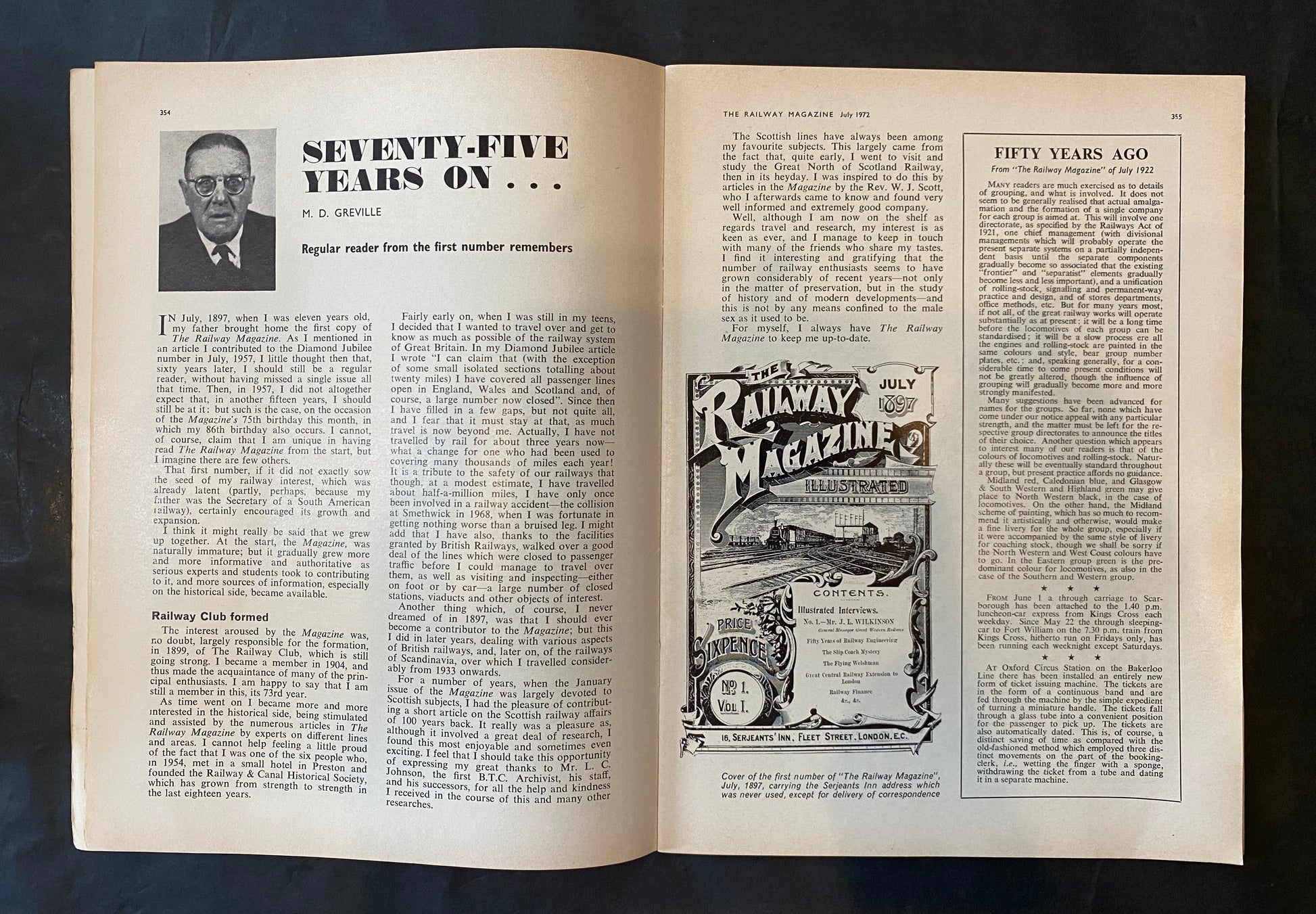 Vintage Railway magazine (full year 1972 12 issues)