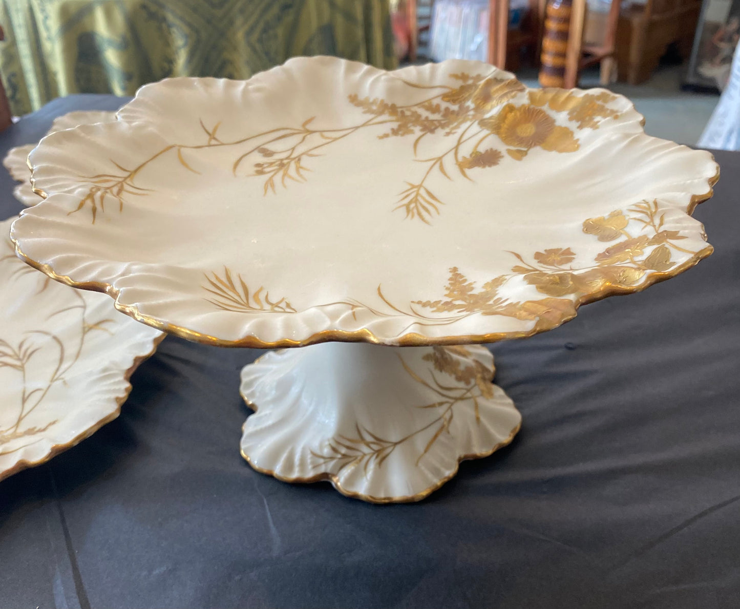 Alfred Lanternier Limoges porcelain cake stand and plates